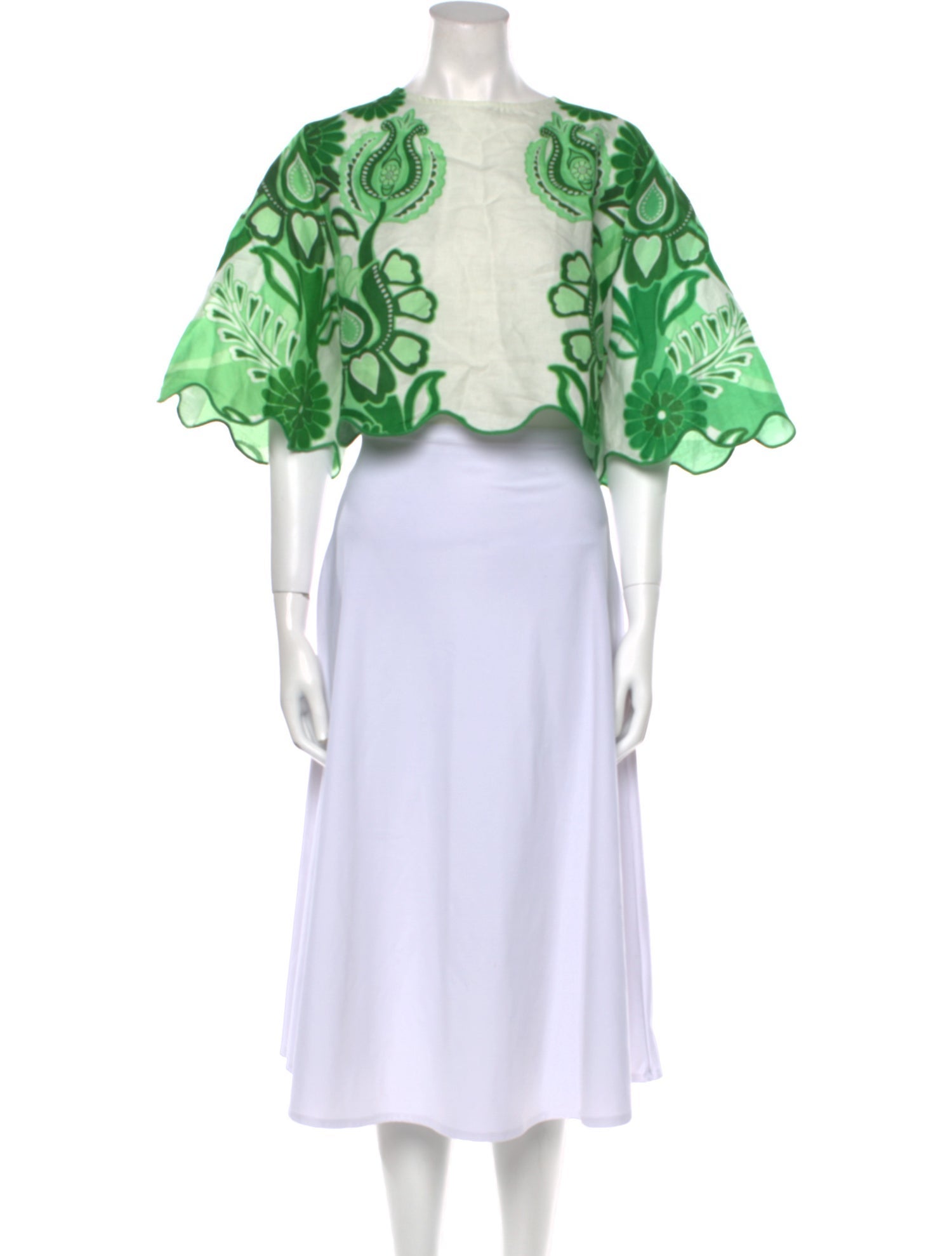 Farm Rio Linen Floral Print Crop Top w/ Tags