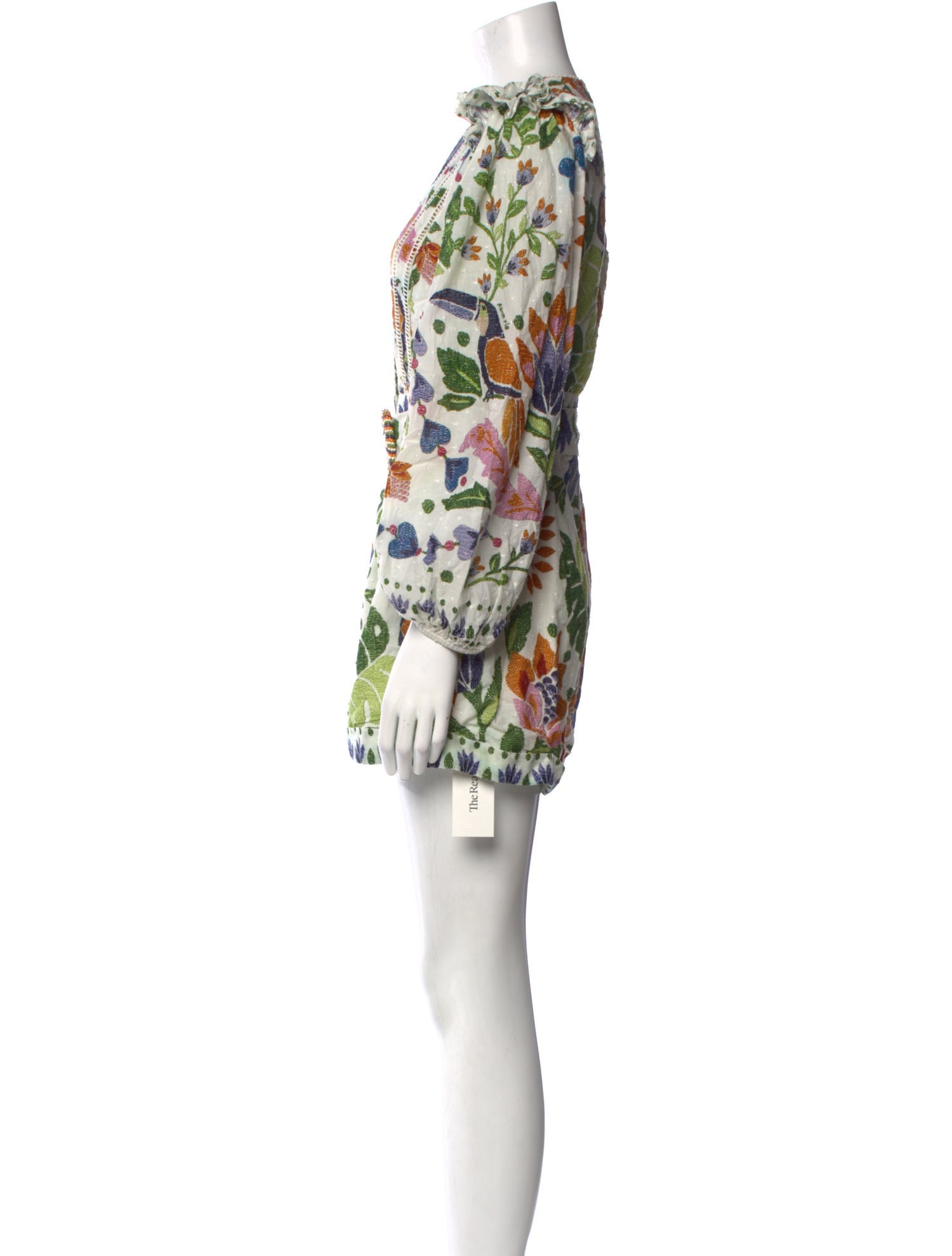 Farm Rio Linen Floral Print Romper