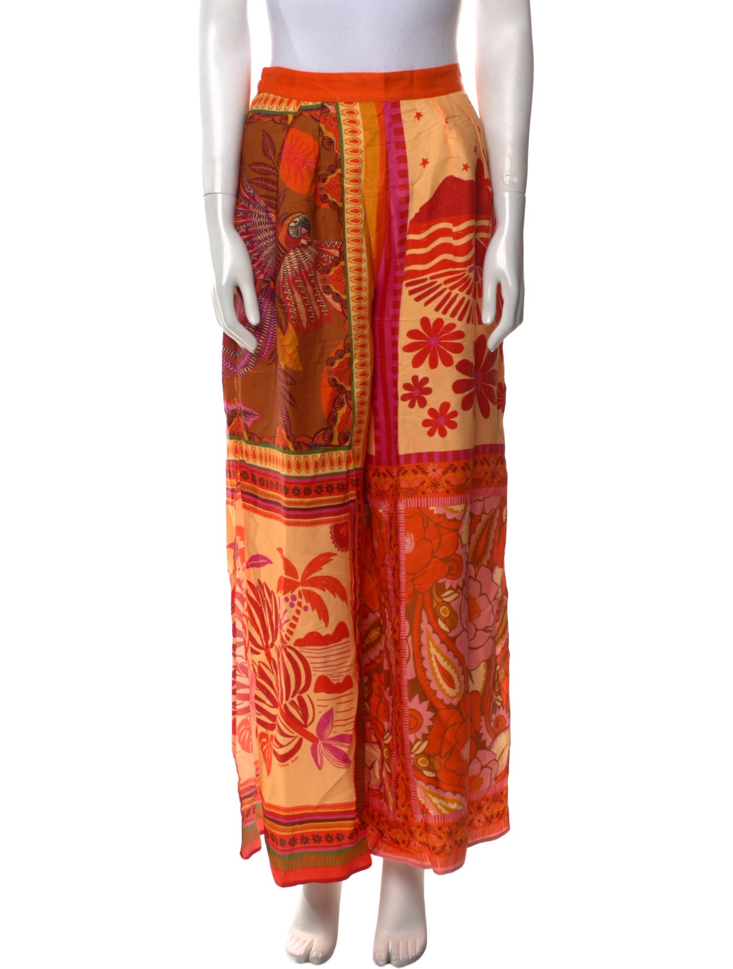 Farm Rio Floral Print Wide Leg Pants