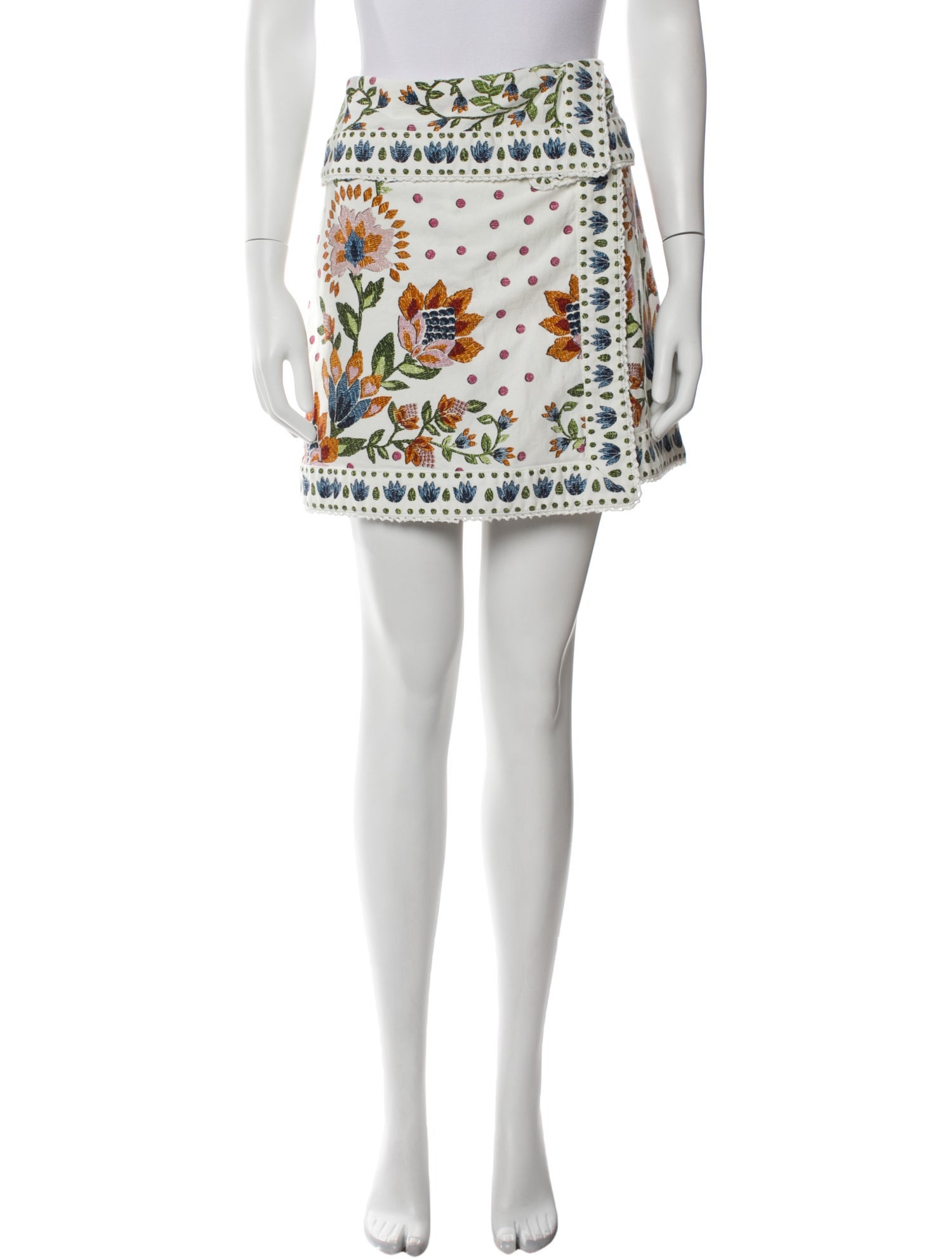 Farm Rio Floral Print Mini Skirt