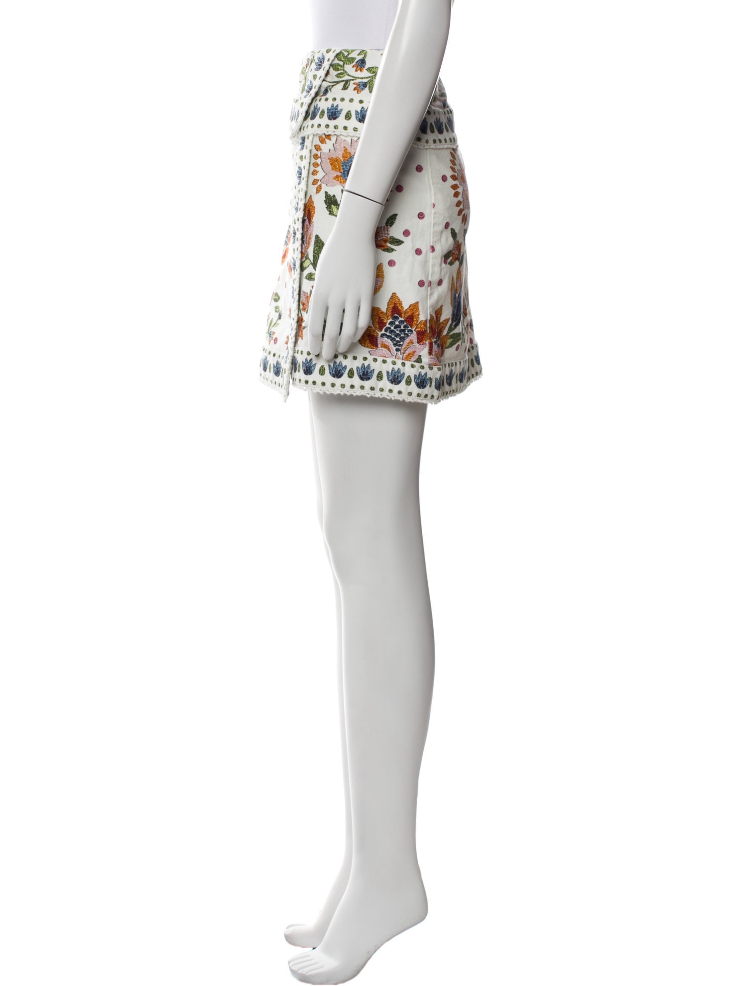 Farm Rio Floral Print Mini Skirt