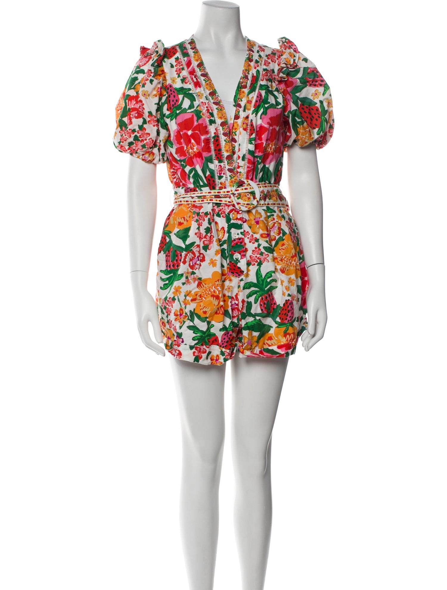 Farm Rio Floral Print V-Neck Romper