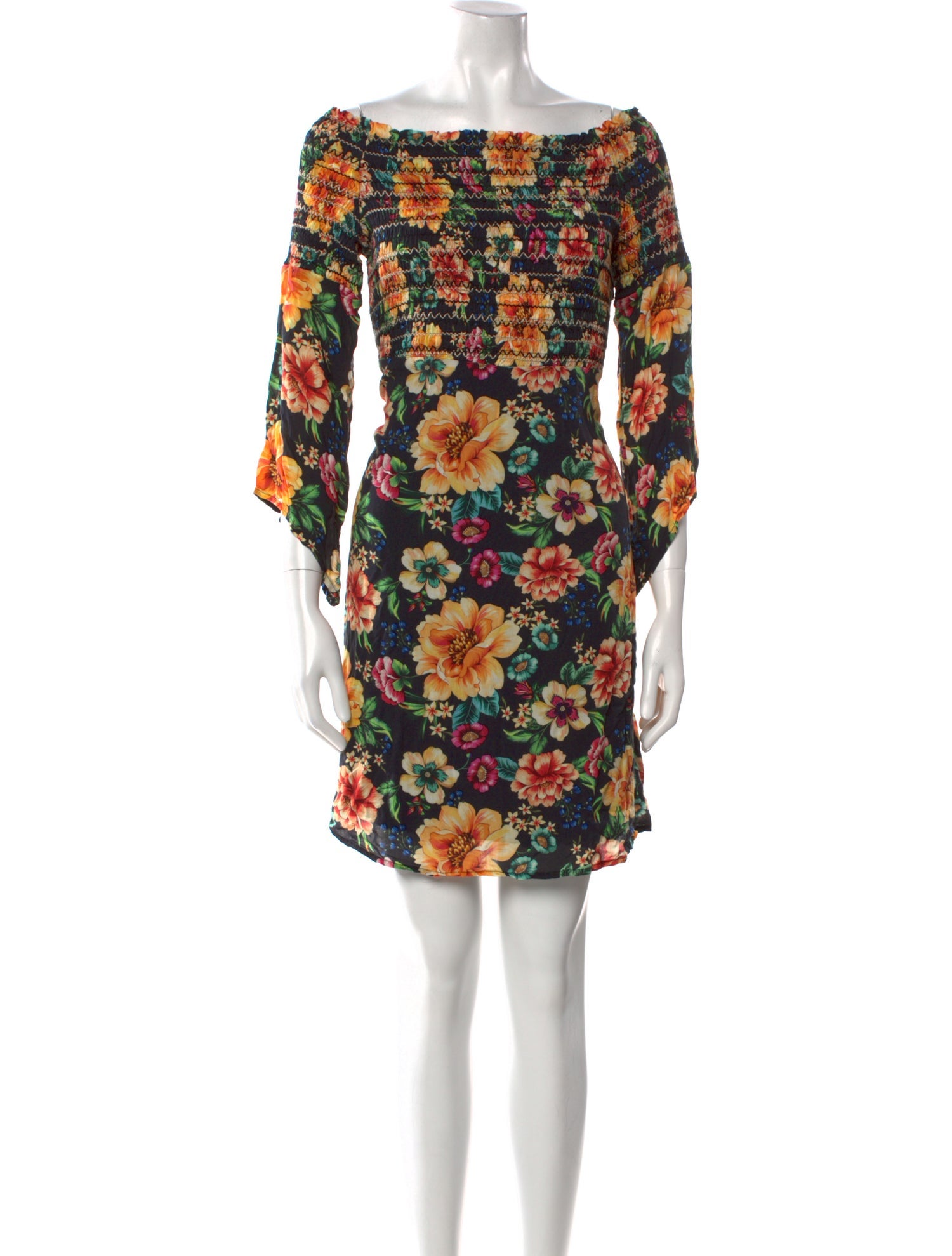 Farm Rio Floral Print Mini Dress