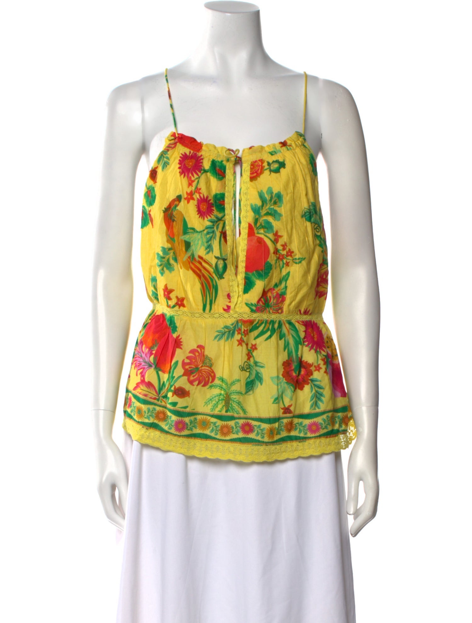 Farm Rio Floral Print Square Neckline Top w/ Tags