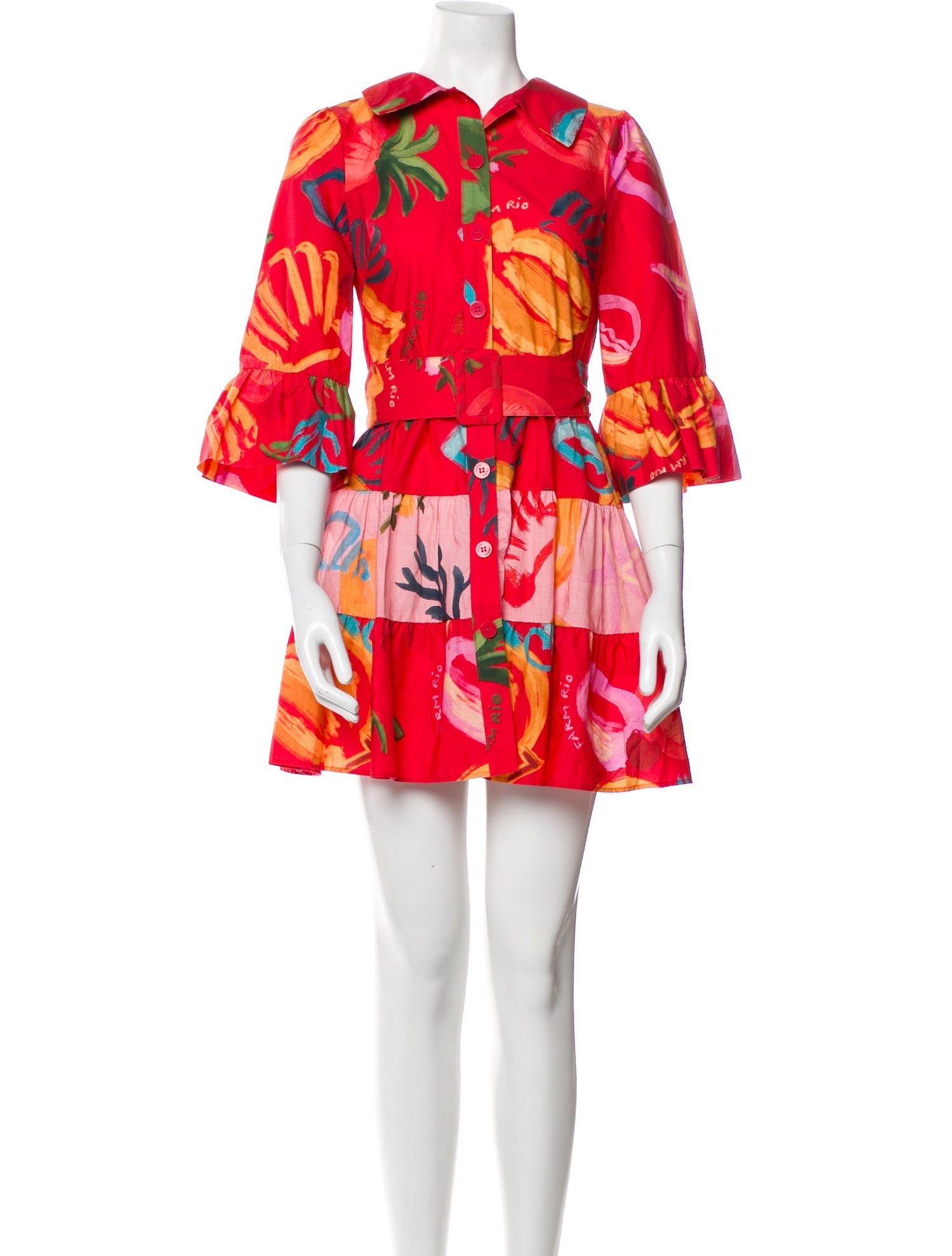 Farm Rio Floral Print Mini Dress