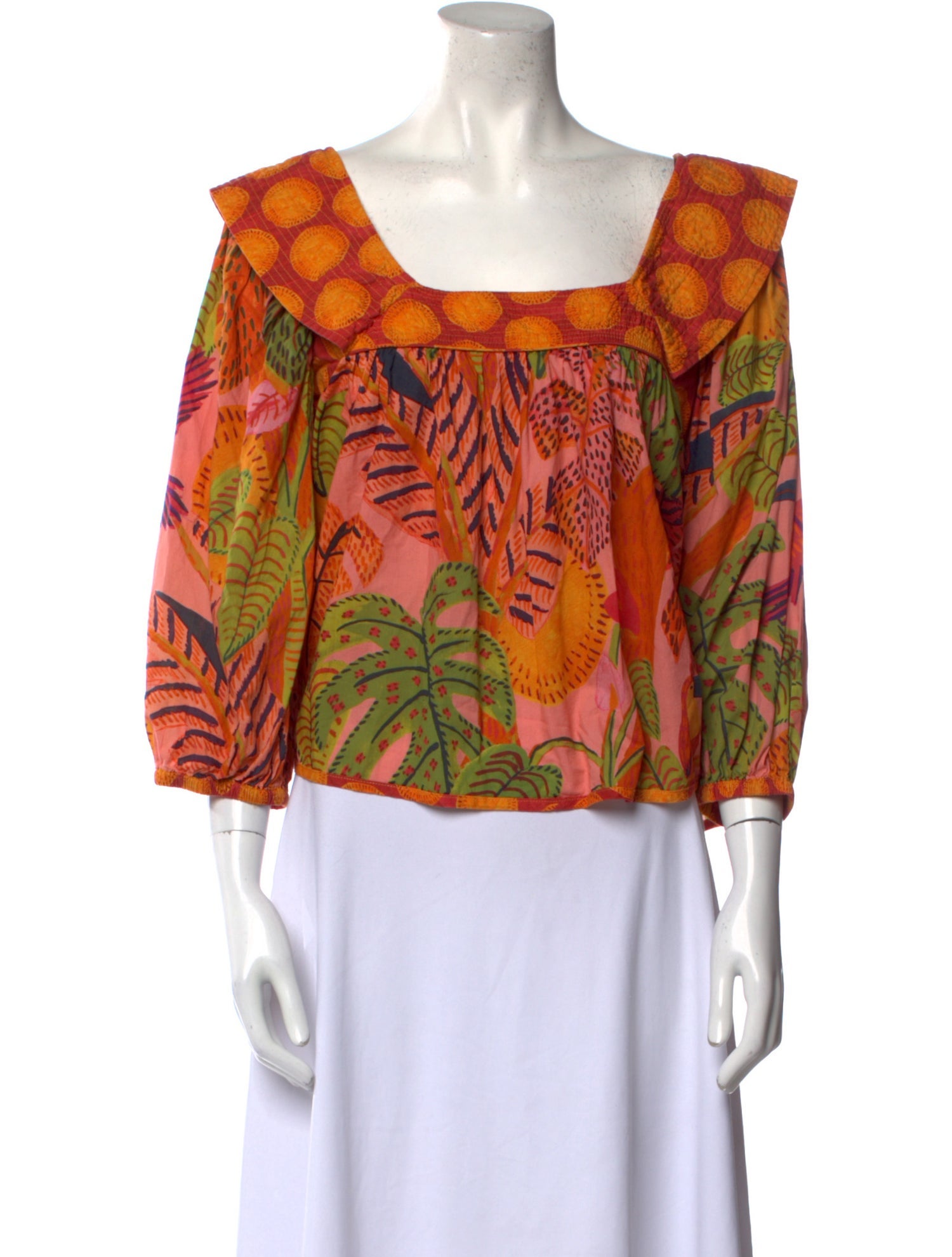 Farm Rio Printed Square Neckline Blouse