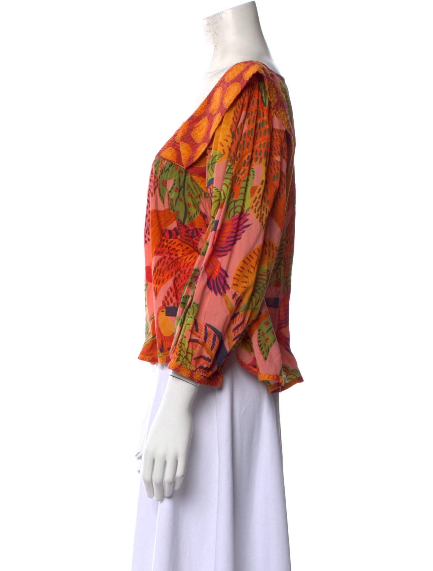 Farm Rio Printed Square Neckline Blouse