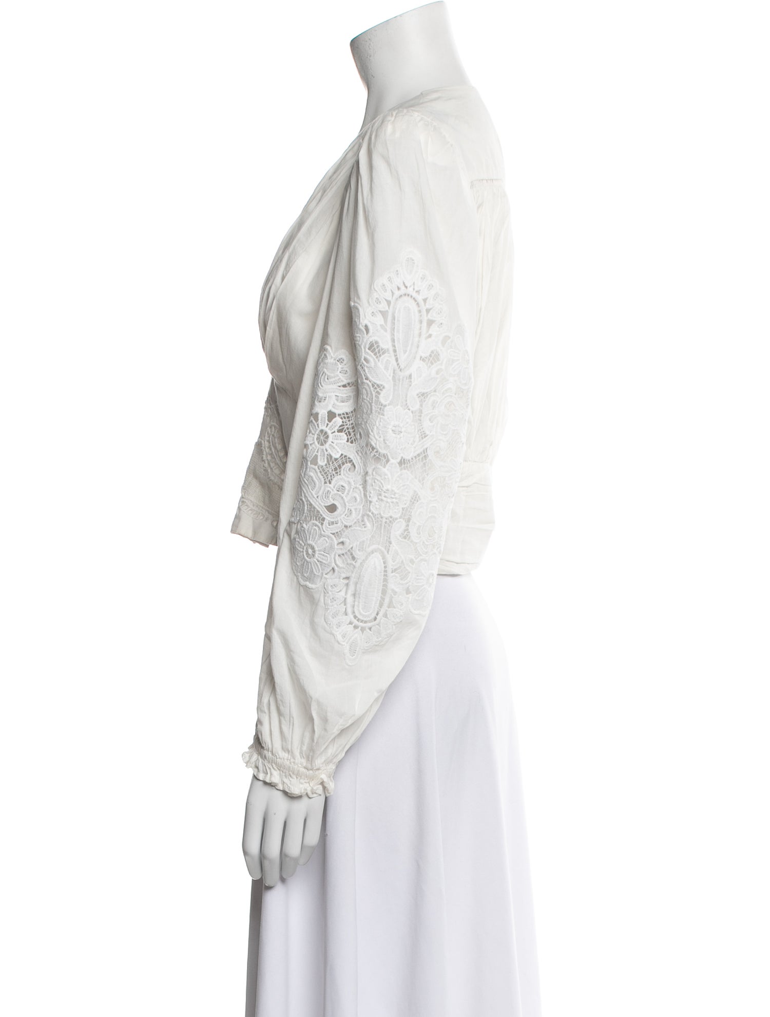 Farm Rio V-Neck Long Sleeve Crop Top