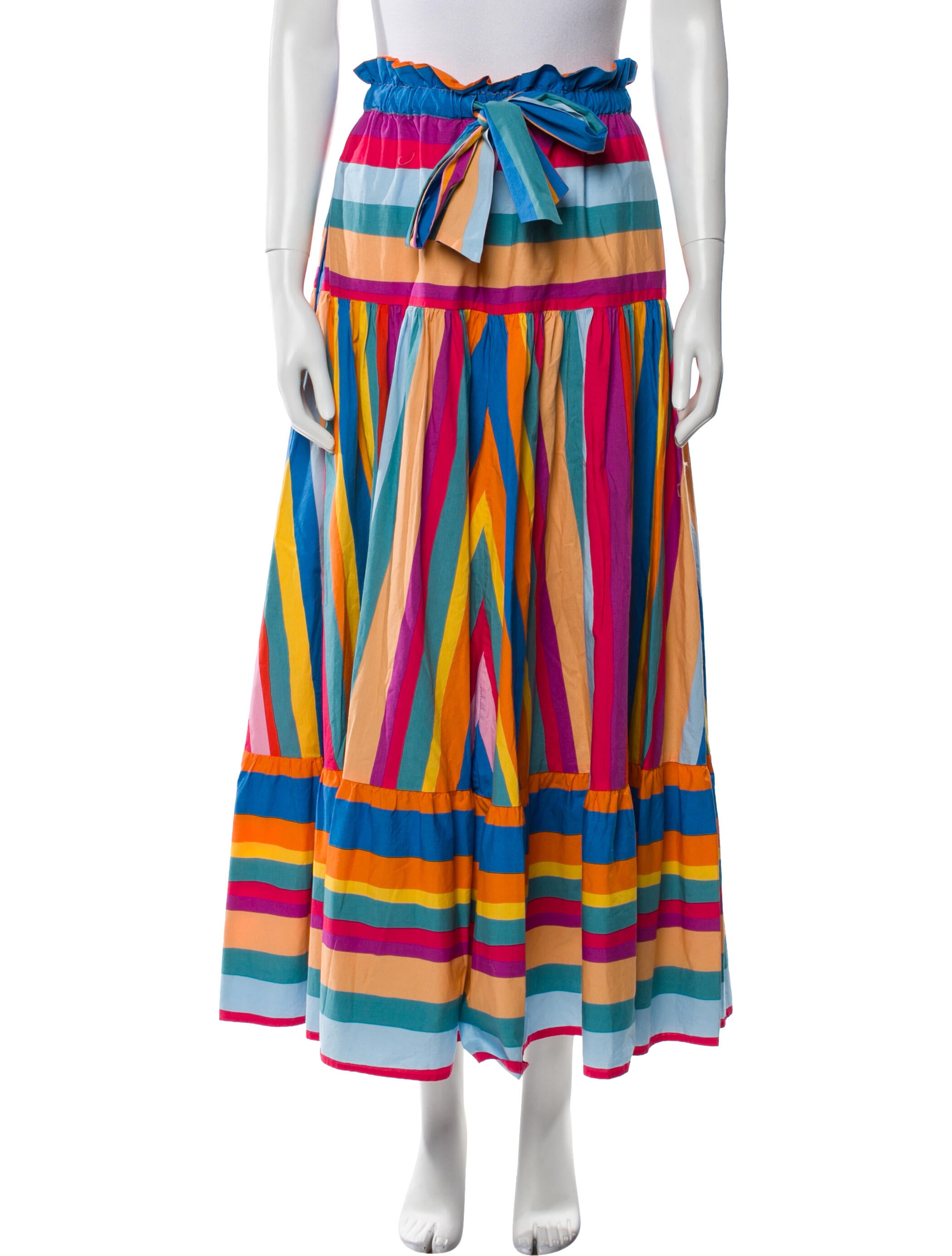 Farm Rio Striped Midi Length Skirt