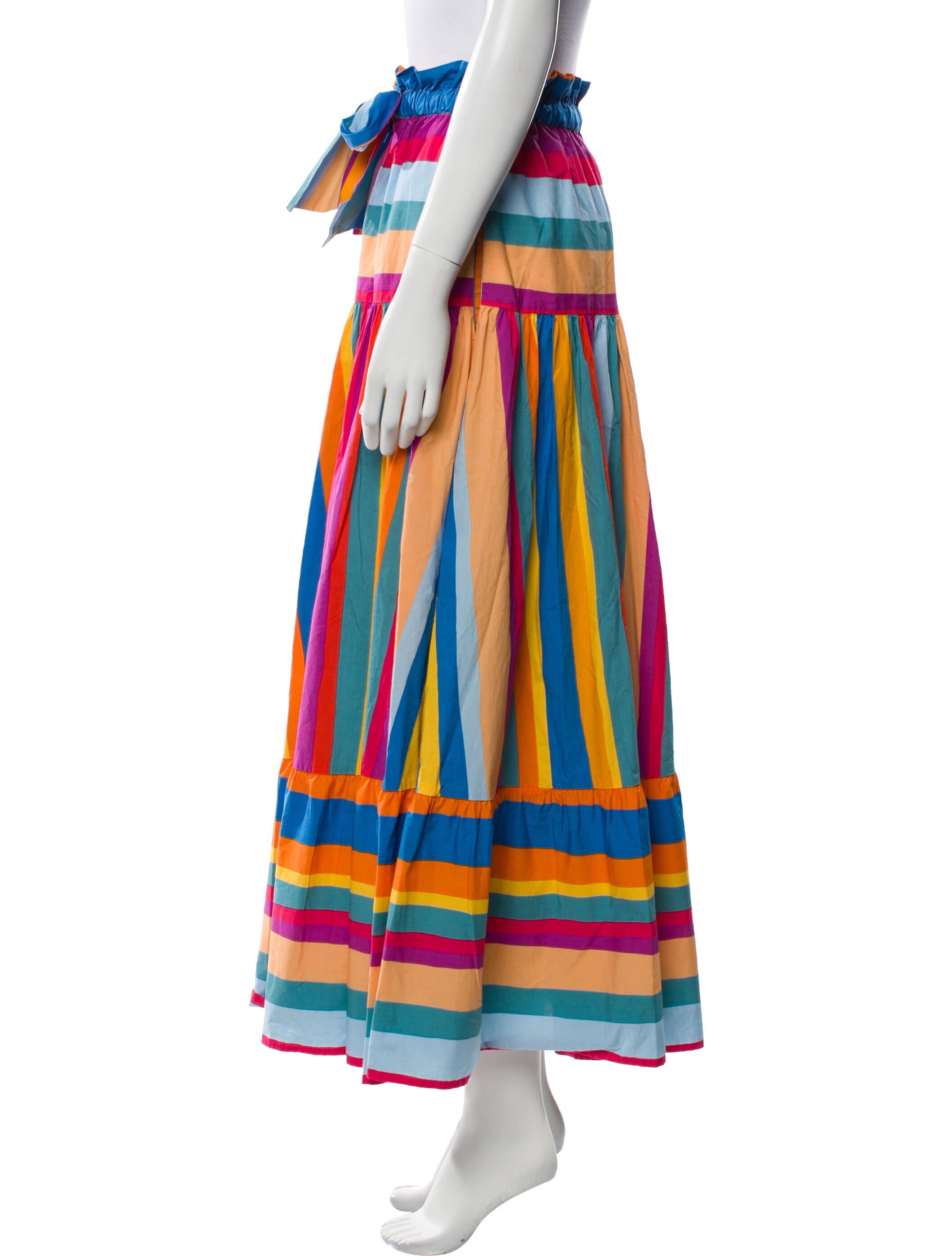 Farm Rio Striped Midi Length Skirt