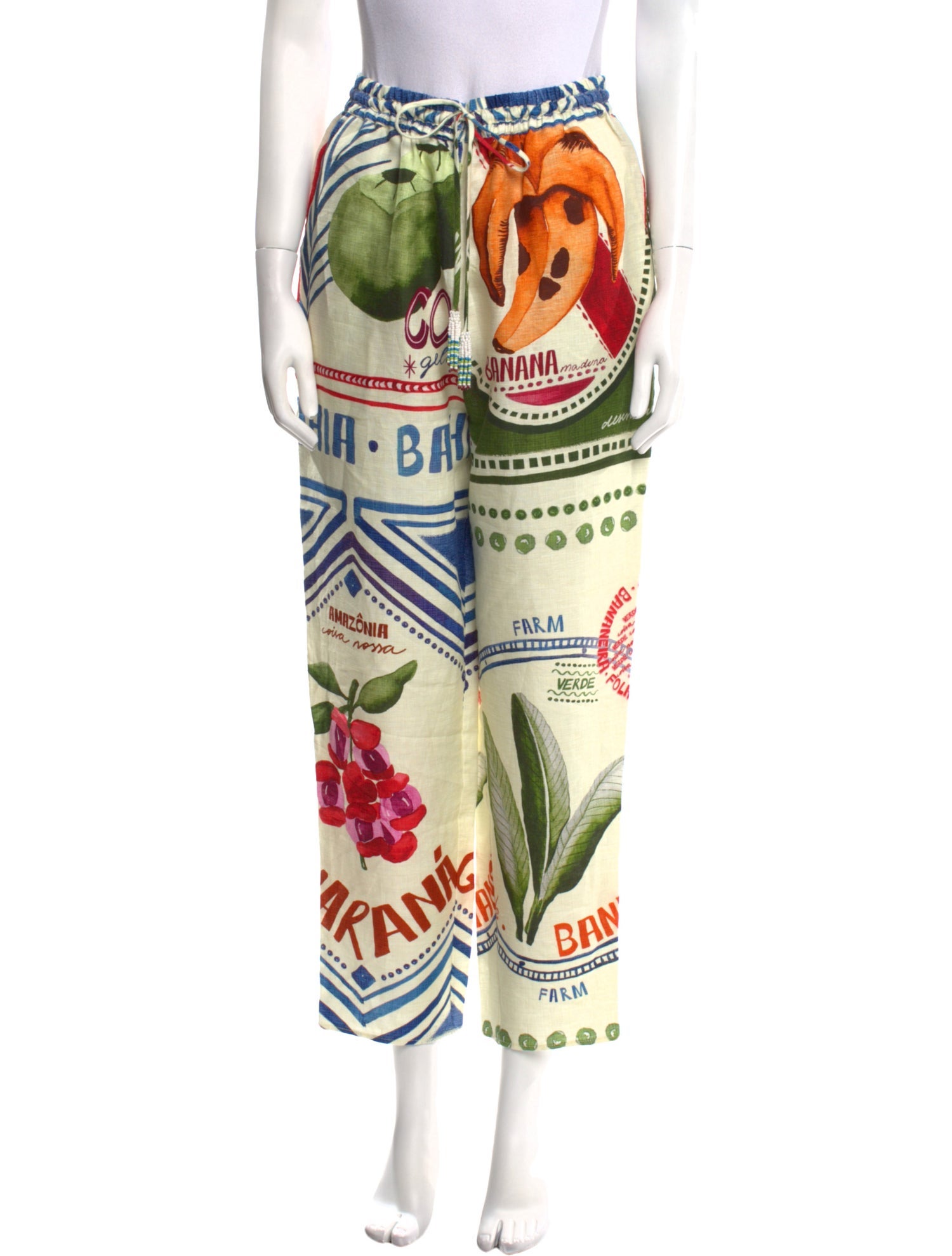 Farm Rio Linen Straight Leg Pants