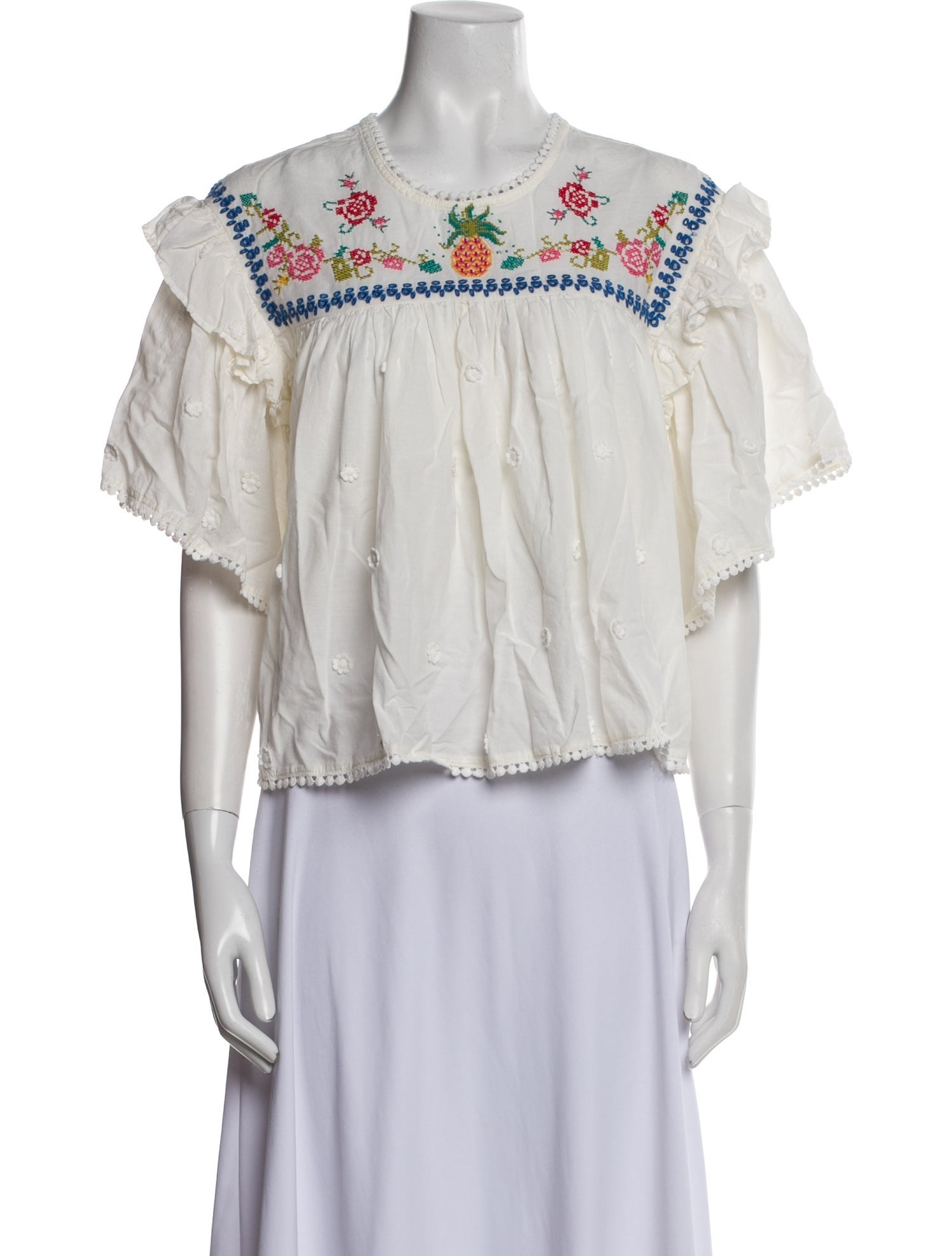 Farm Rio Scoop Neck Short Sleeve Crop Top