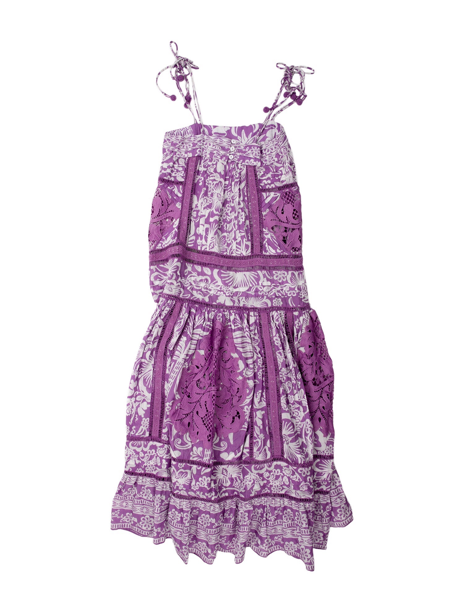 Farm Rio Lace Pattern Long Dress