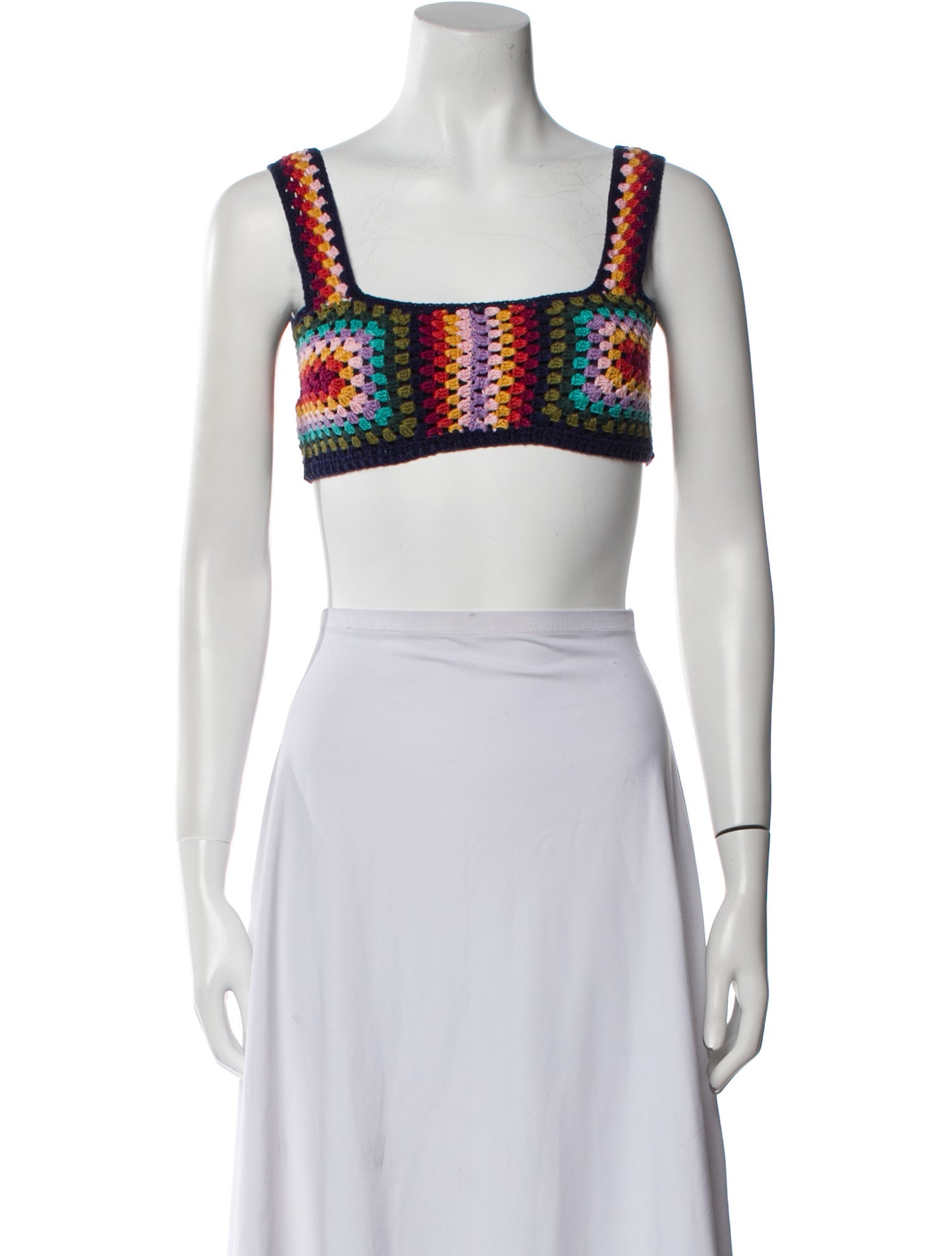 Farm Rio Printed Square Neckline Sweater