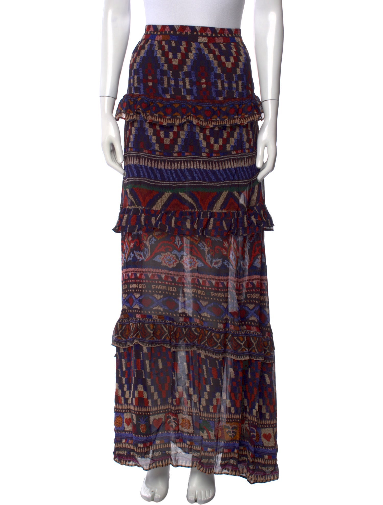 Farm Rio Printed Long Skirt
