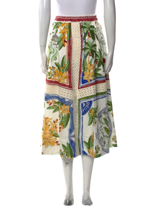 Farm Rio Linen Midi Length Skirt