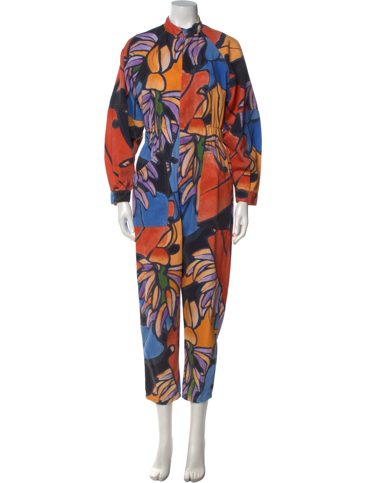 Farm Rio Printed Mock Neck Jumpsuit