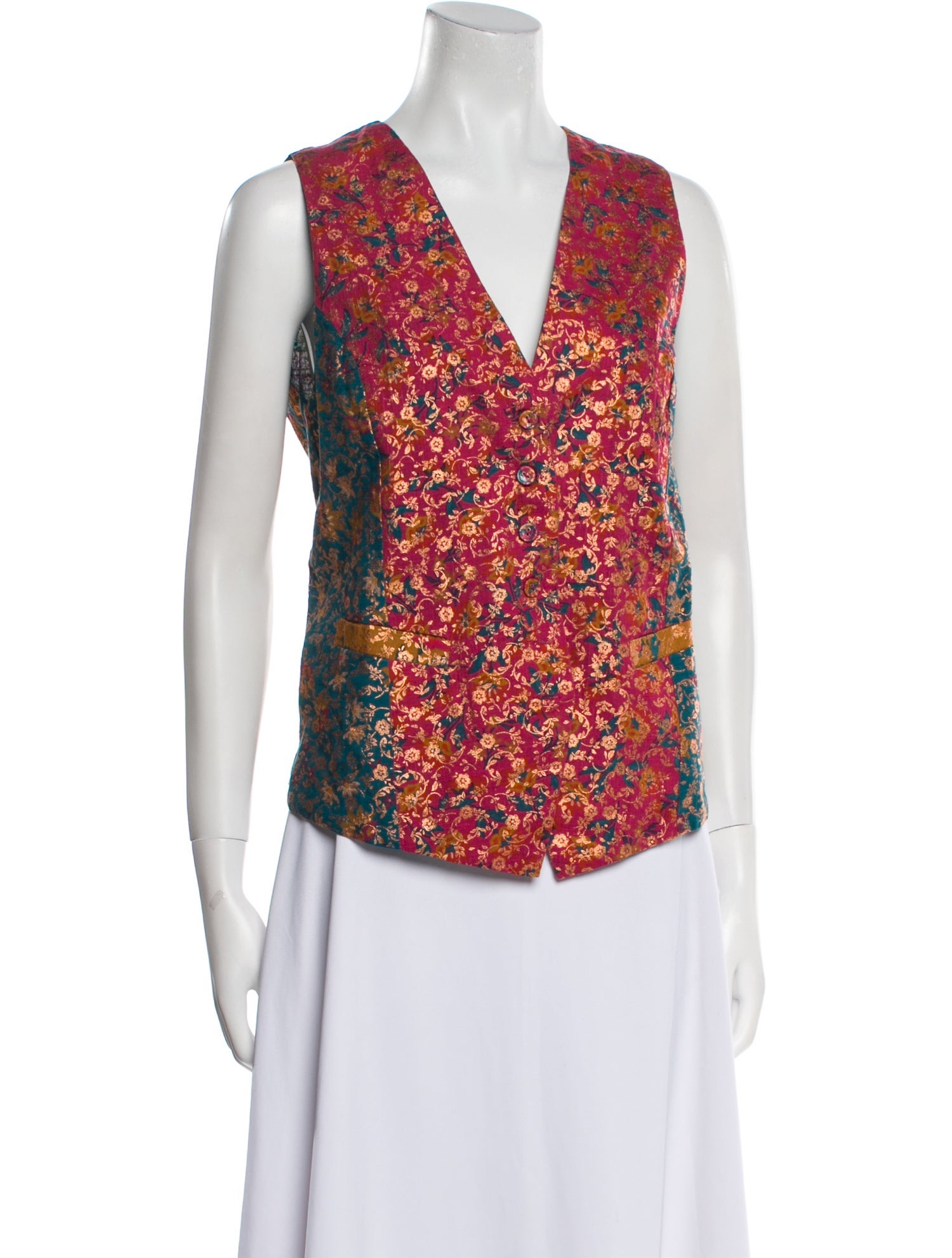 Farm Rio Floral Print Vest w/ Tags