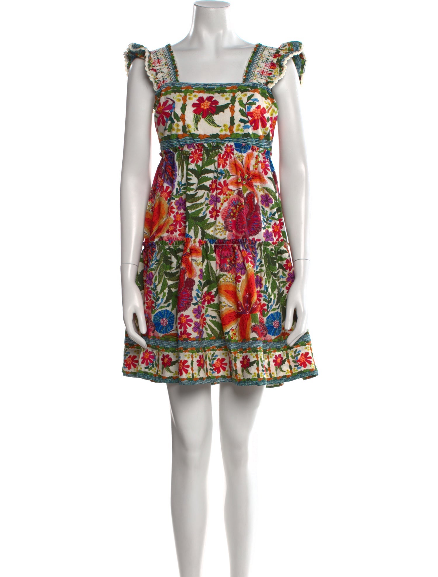 Farm Rio Floral Print Mini Dress