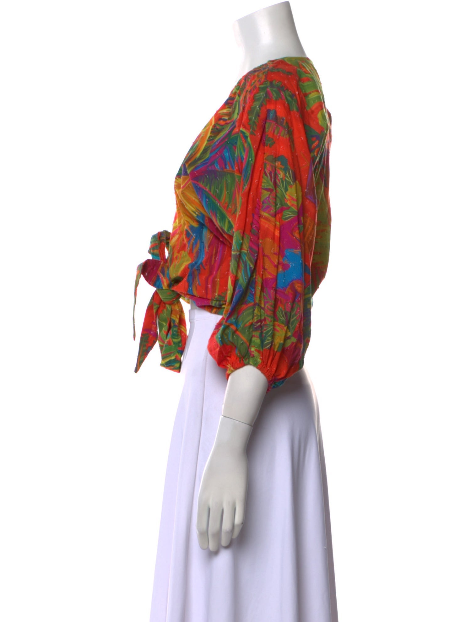 Farm Rio Printed V-Neck Crop Top