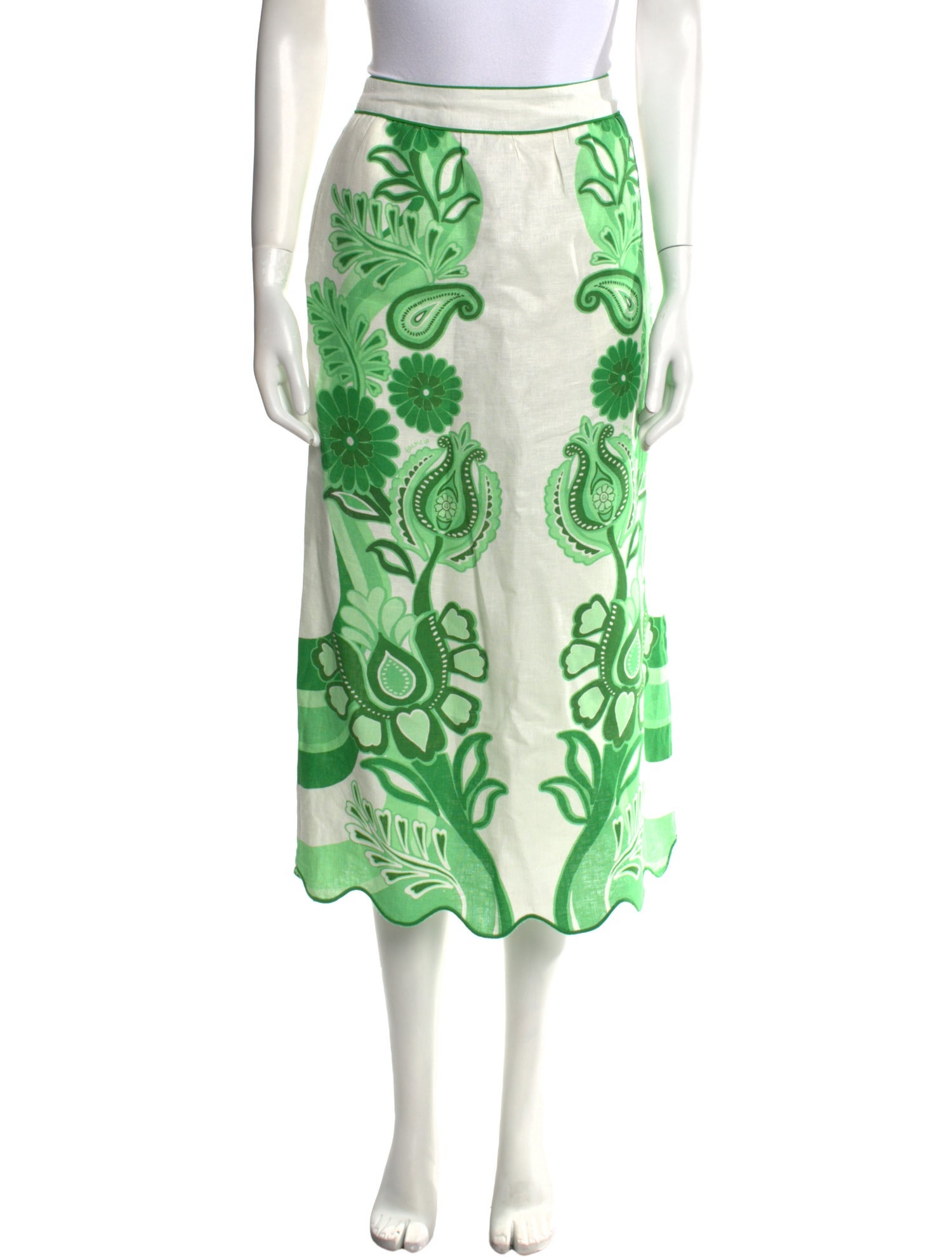 Farm Rio Linen Midi Length Skirt