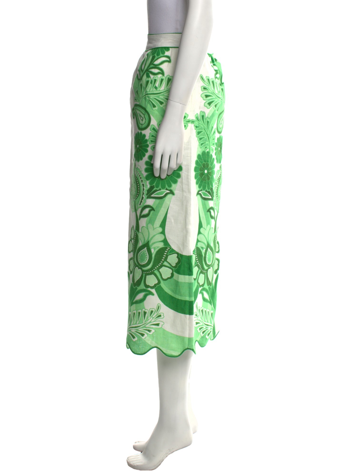 Farm Rio Linen Midi Length Skirt