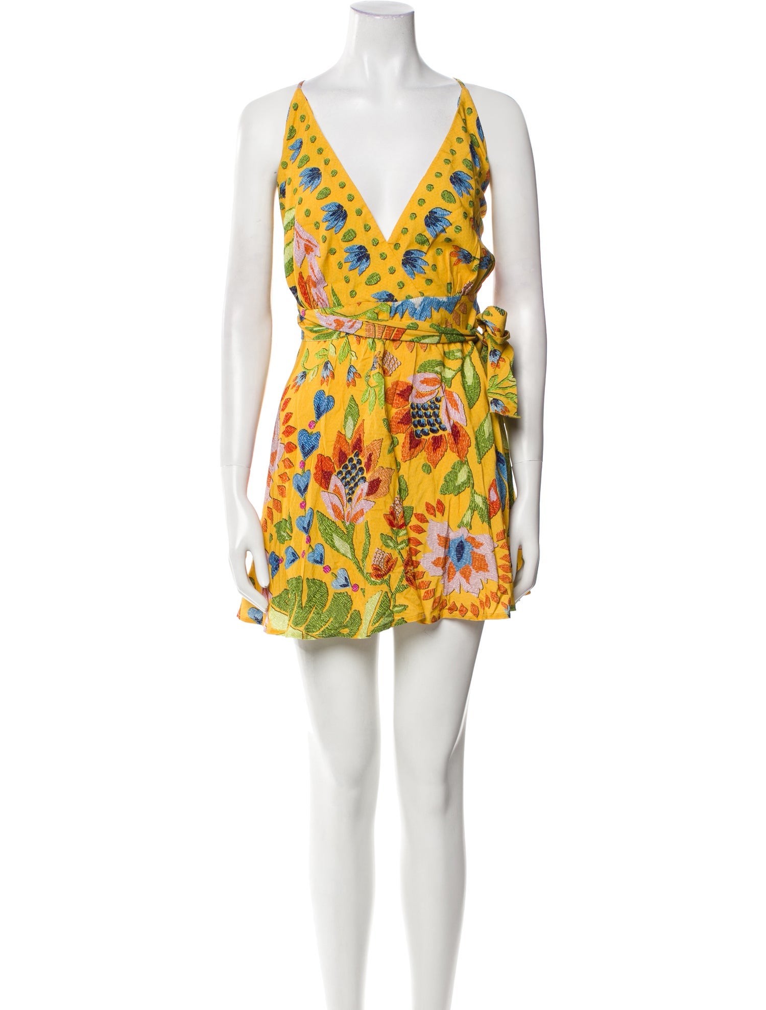 Farm Rio Floral Print V-Neck Romper w/ Tags