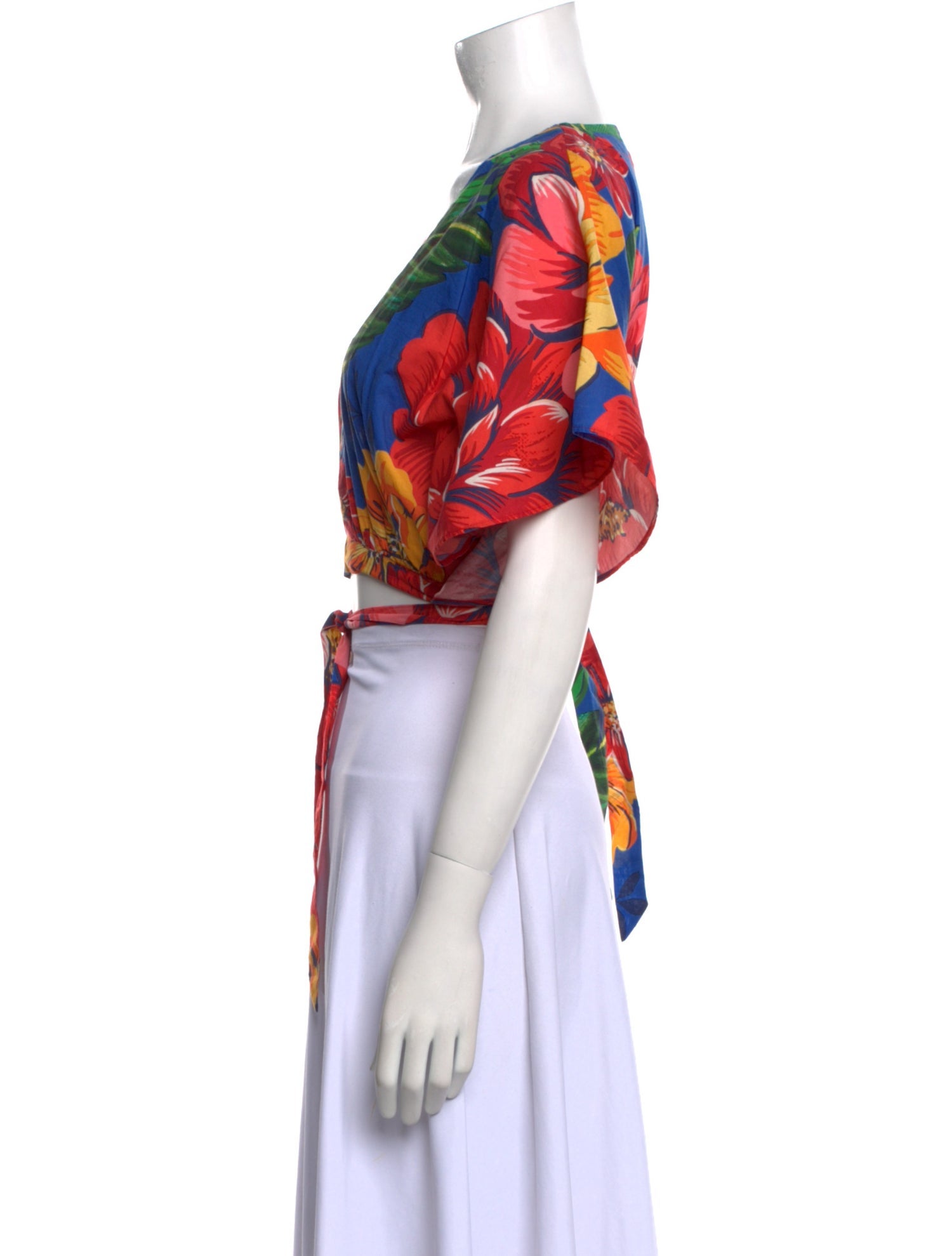 Farm Rio Floral Print V-Neck Crop Top