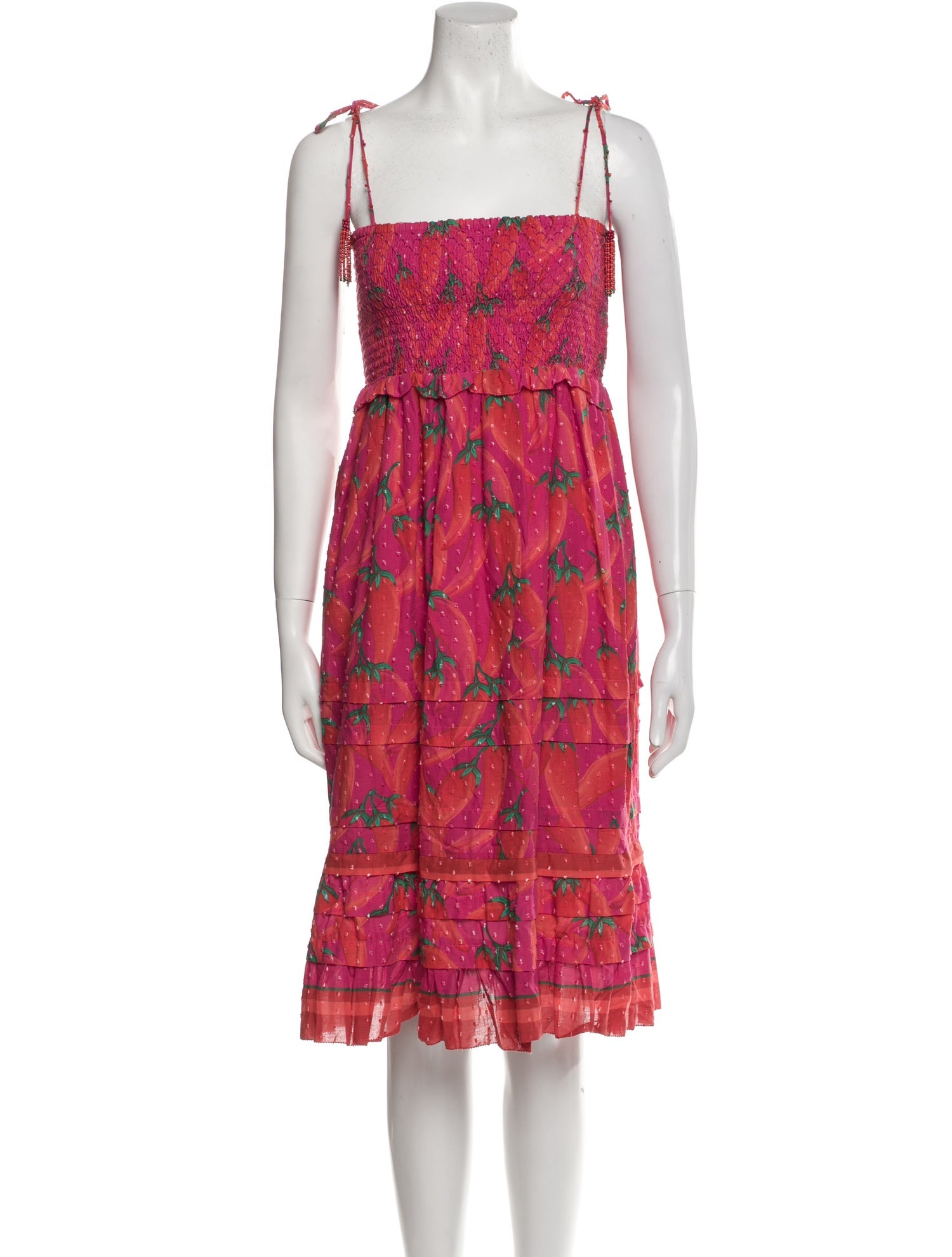 Farm Rio Floral Print Knee-Length Dress