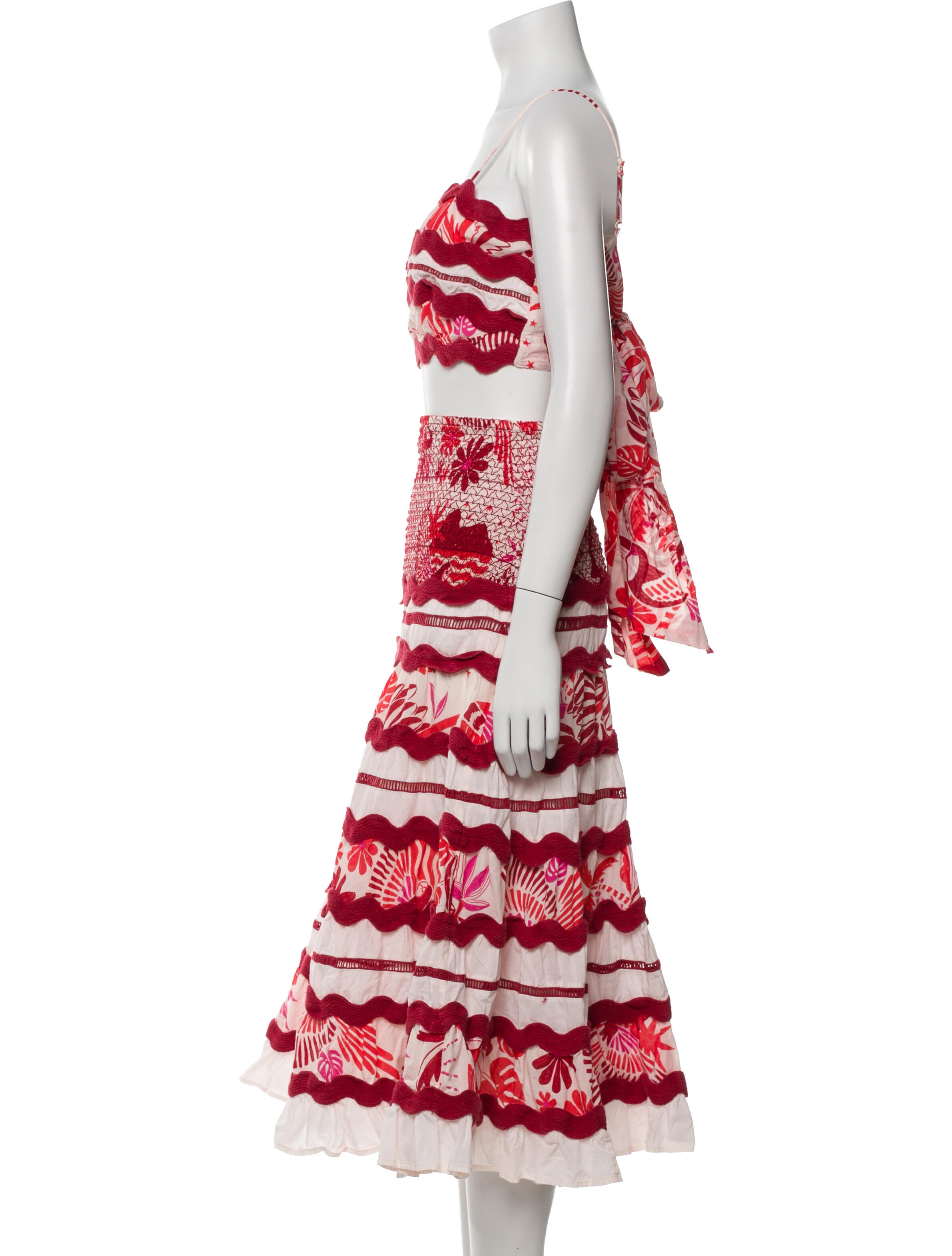 Farm Rio Striped Braided Accents Skirt Set