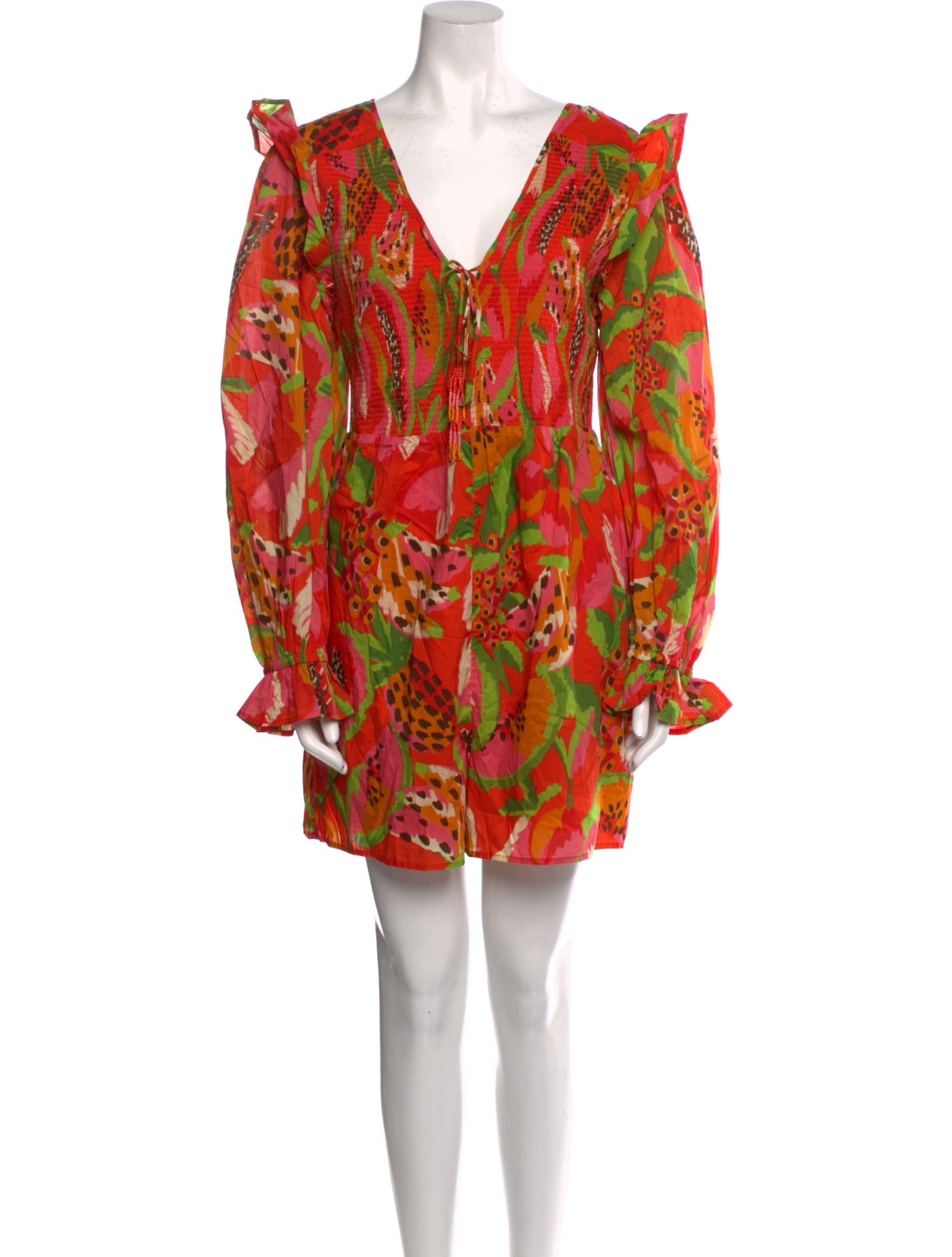 Farm Rio for Anthropologie Printed V-Neck Romper w/ Tags