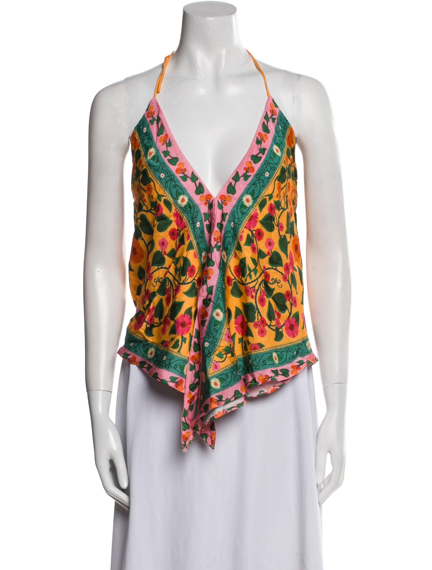 Farm Rio Printed V-Neck Blouse