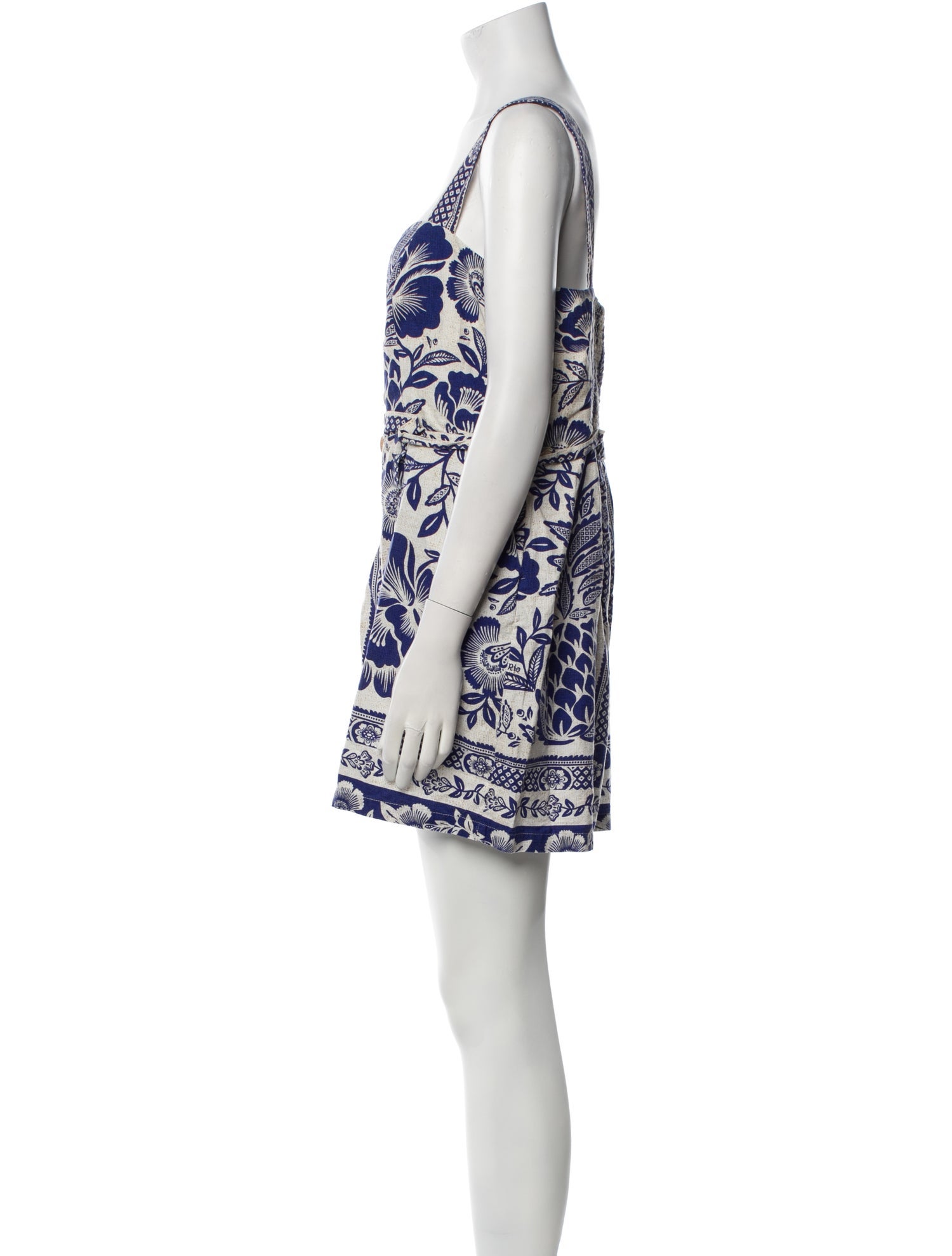 Farm Rio Linen Floral Print Romper