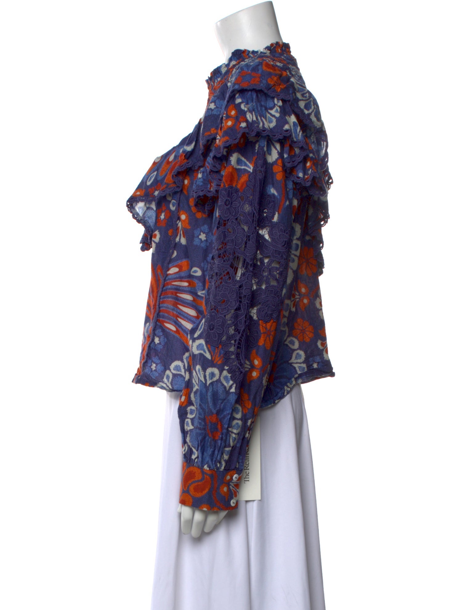 Farm Rio Printed Mock Neck Blouse