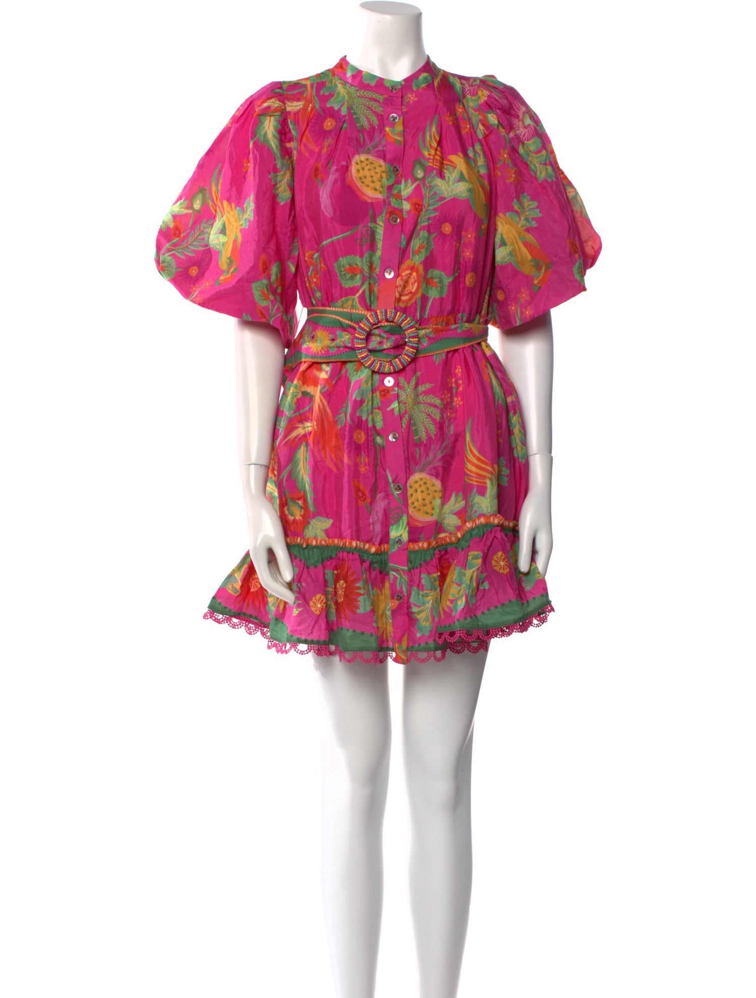 Farm Rio Floral Print Mini Dress