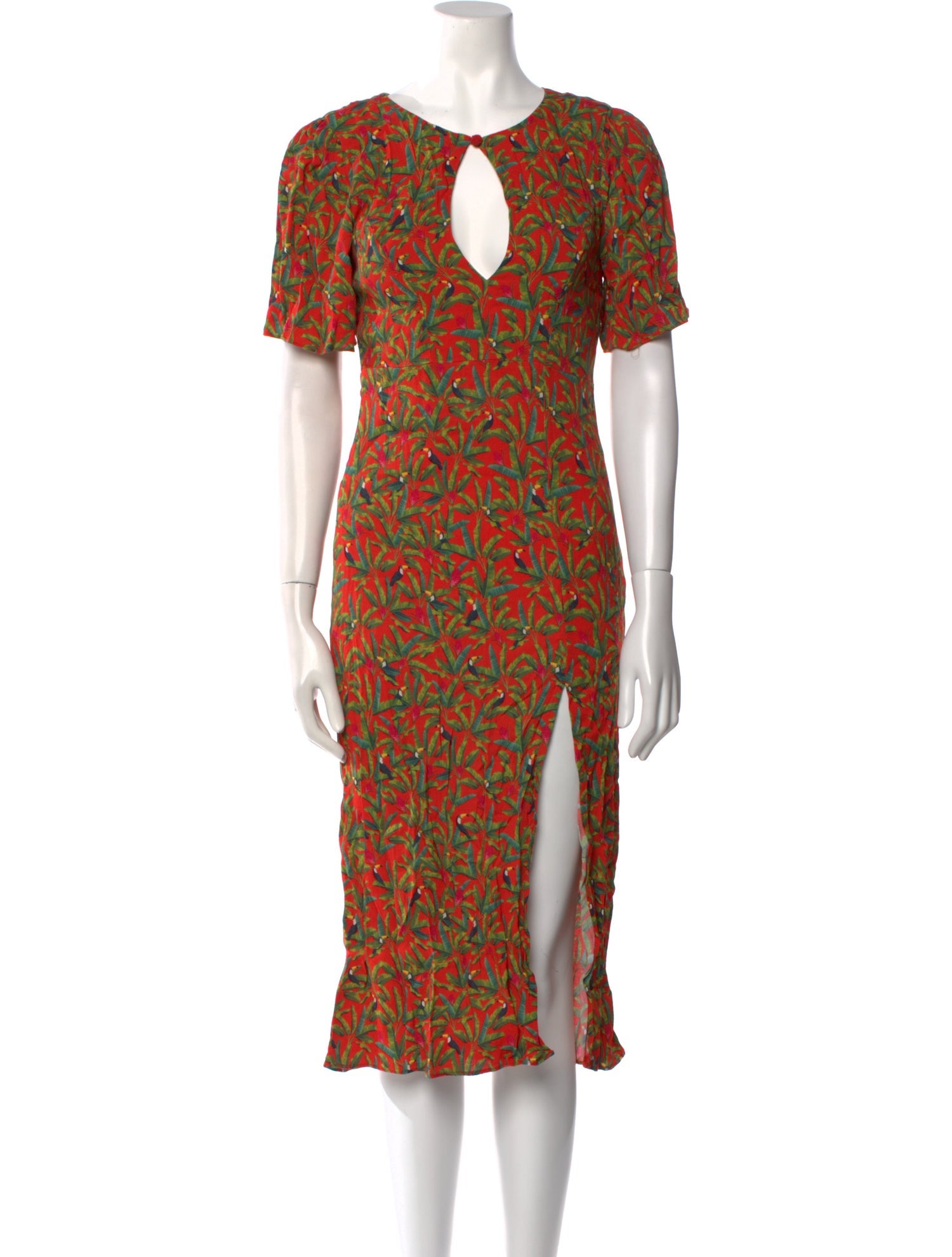 Farm Rio Floral Print Midi Length Dress