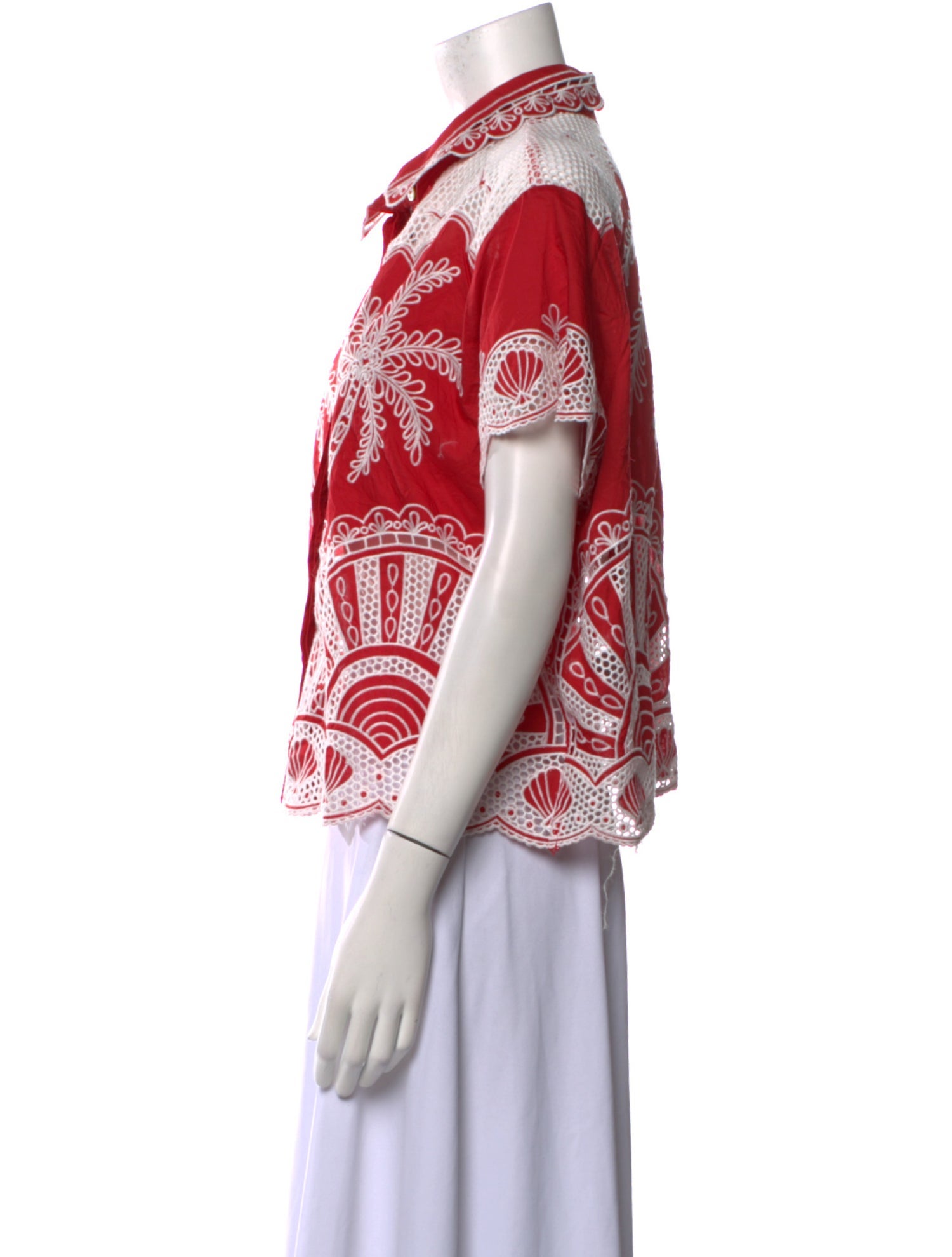 Farm Rio Paisley Print Short Sleeve Button-Up Top w/ Tags