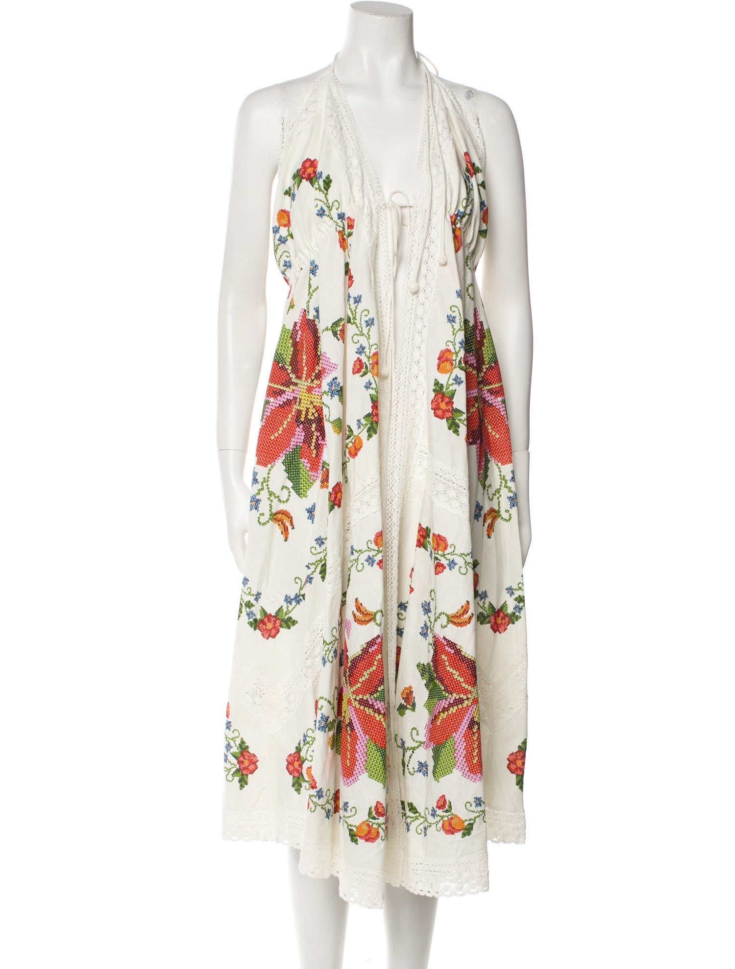 Farm Rio Linen Midi Length Dress