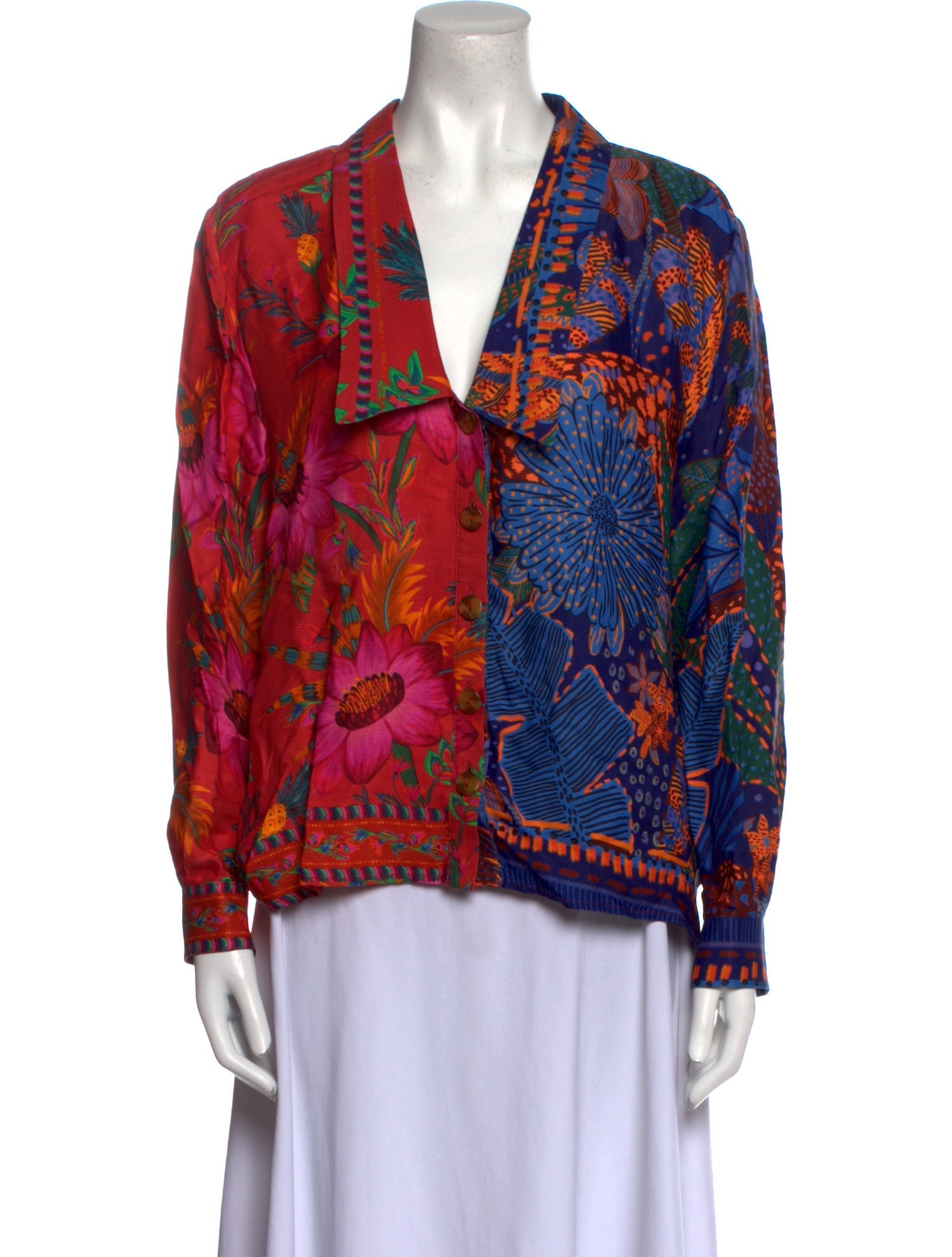 Farm Rio Printed V-Neck Blouse