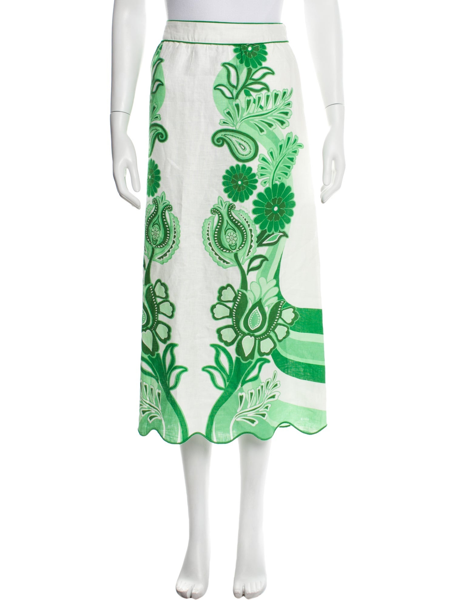 Farm Rio Floral Print Midi Length Skirt