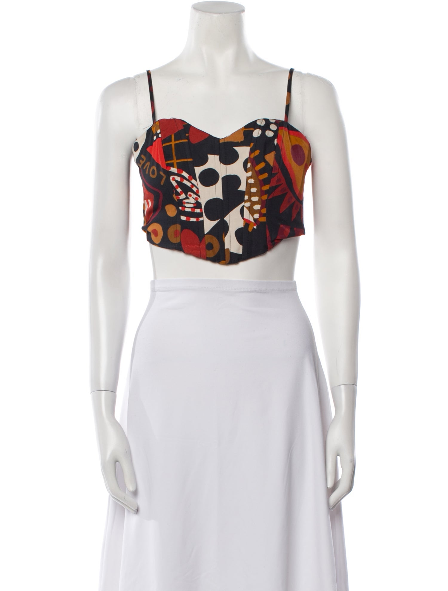 Farm Rio Printed Square Neckline Crop Top