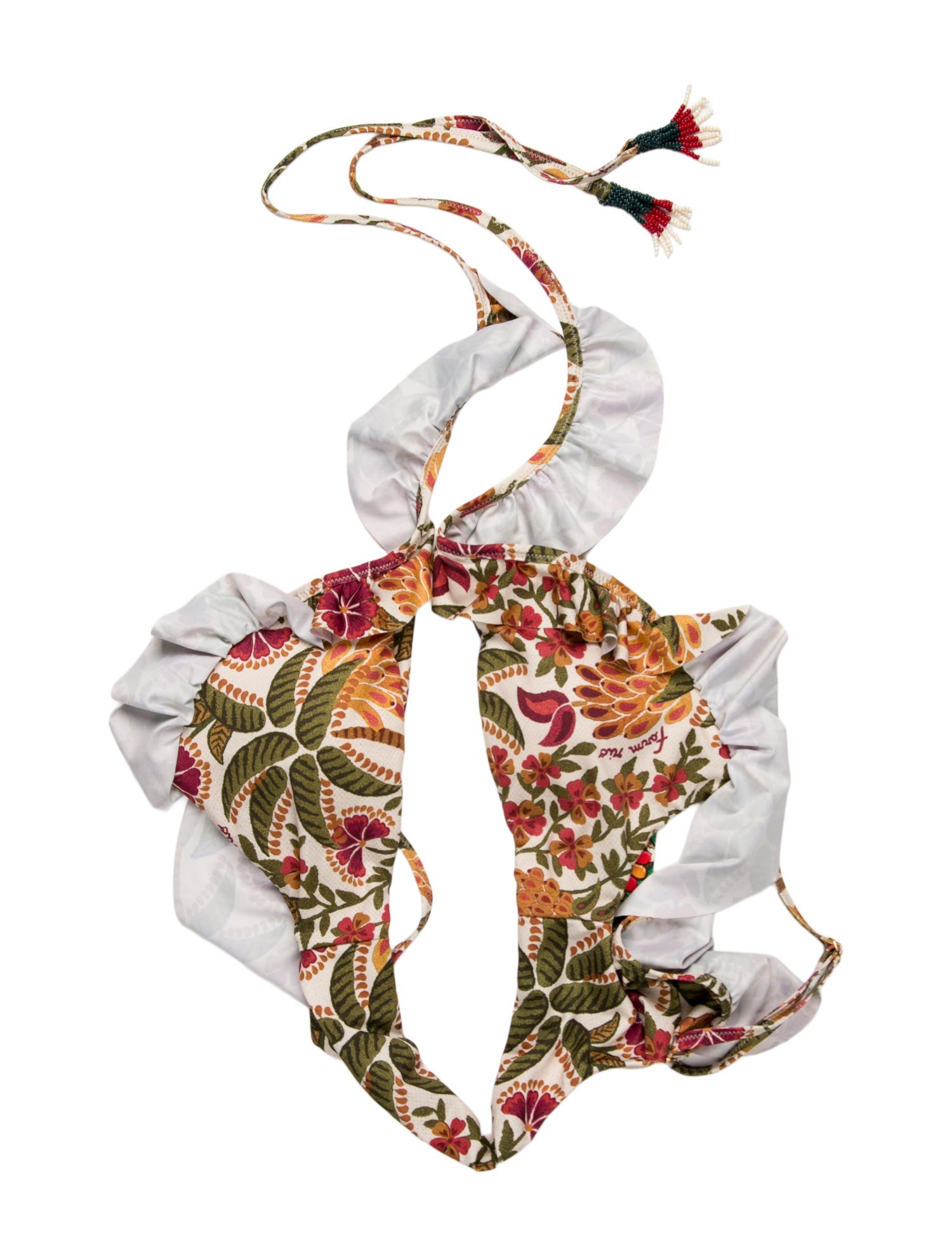 Farm Rio Floral Print Ruffle Embellishment Top w/ Tags