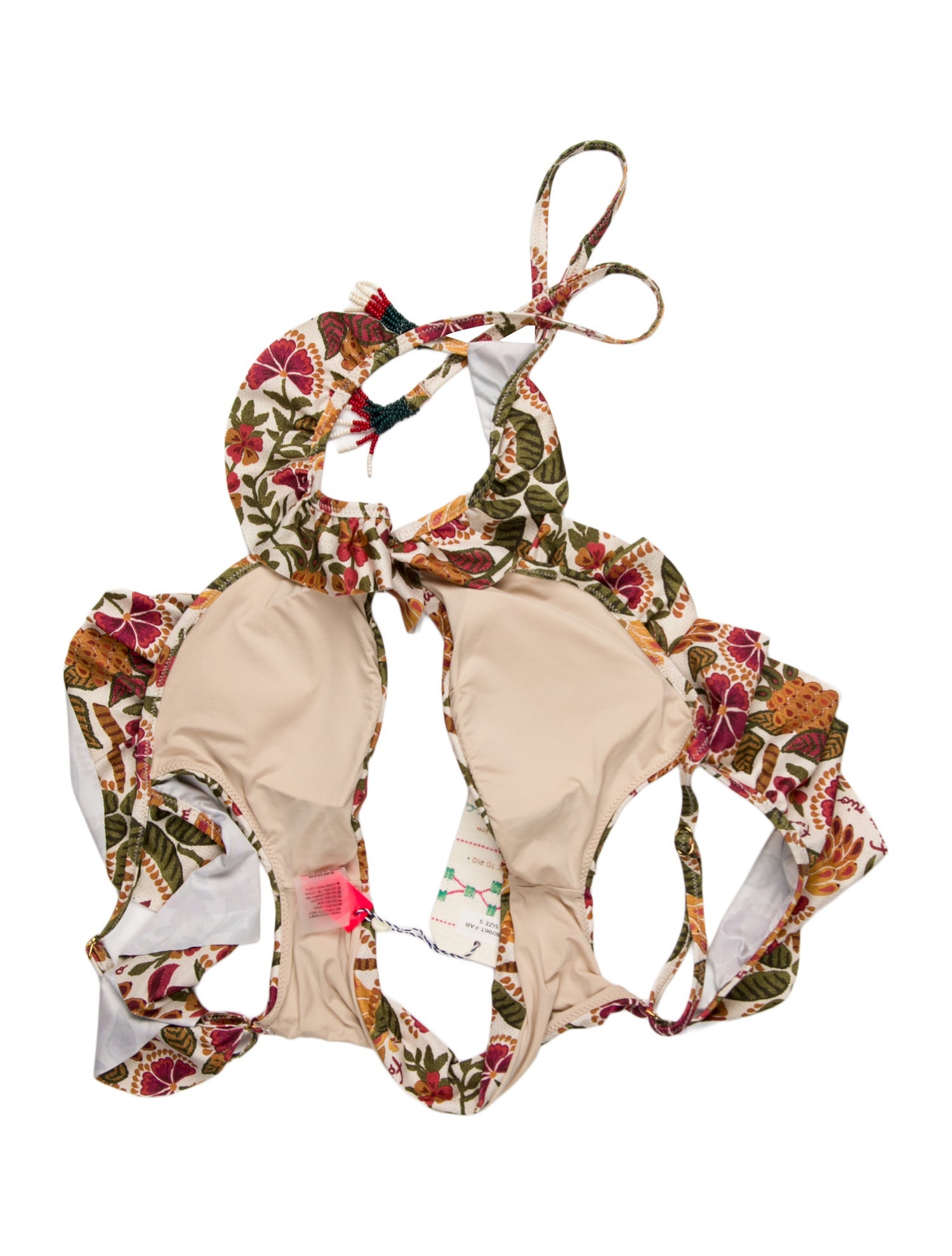 Farm Rio Floral Print Ruffle Embellishment Top w/ Tags