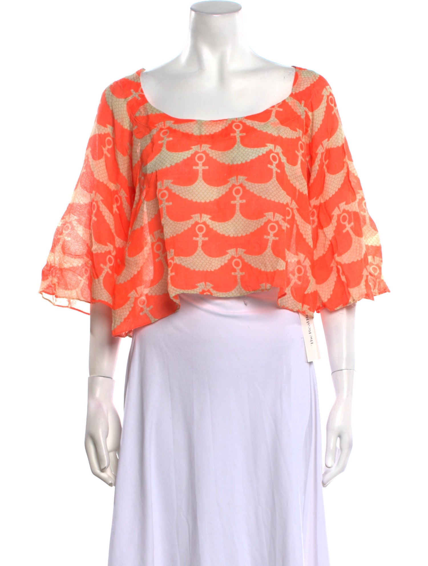 Farm Rio Floral Print Crew Neck Crop Top