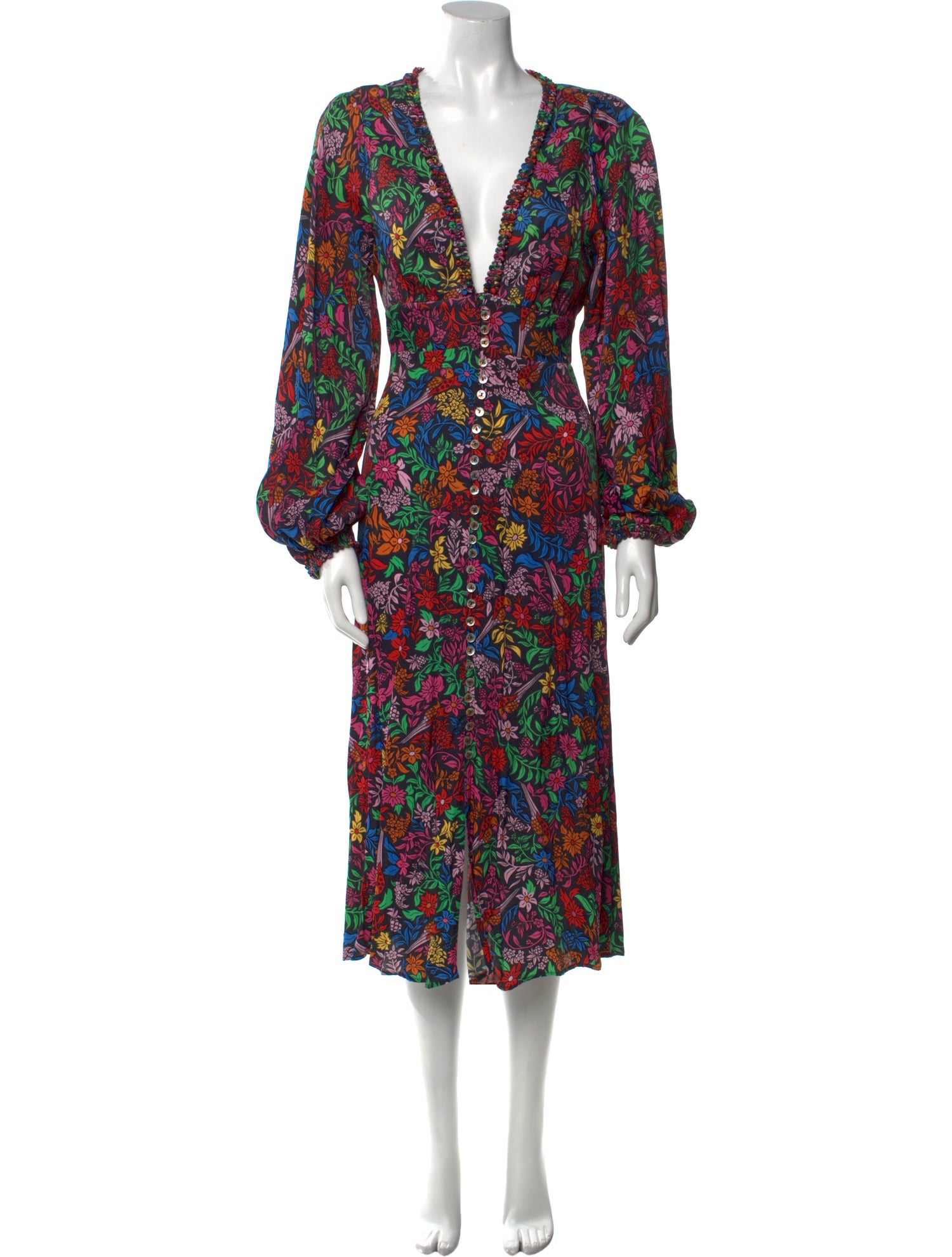 Farm Rio Floral Print Long Dress