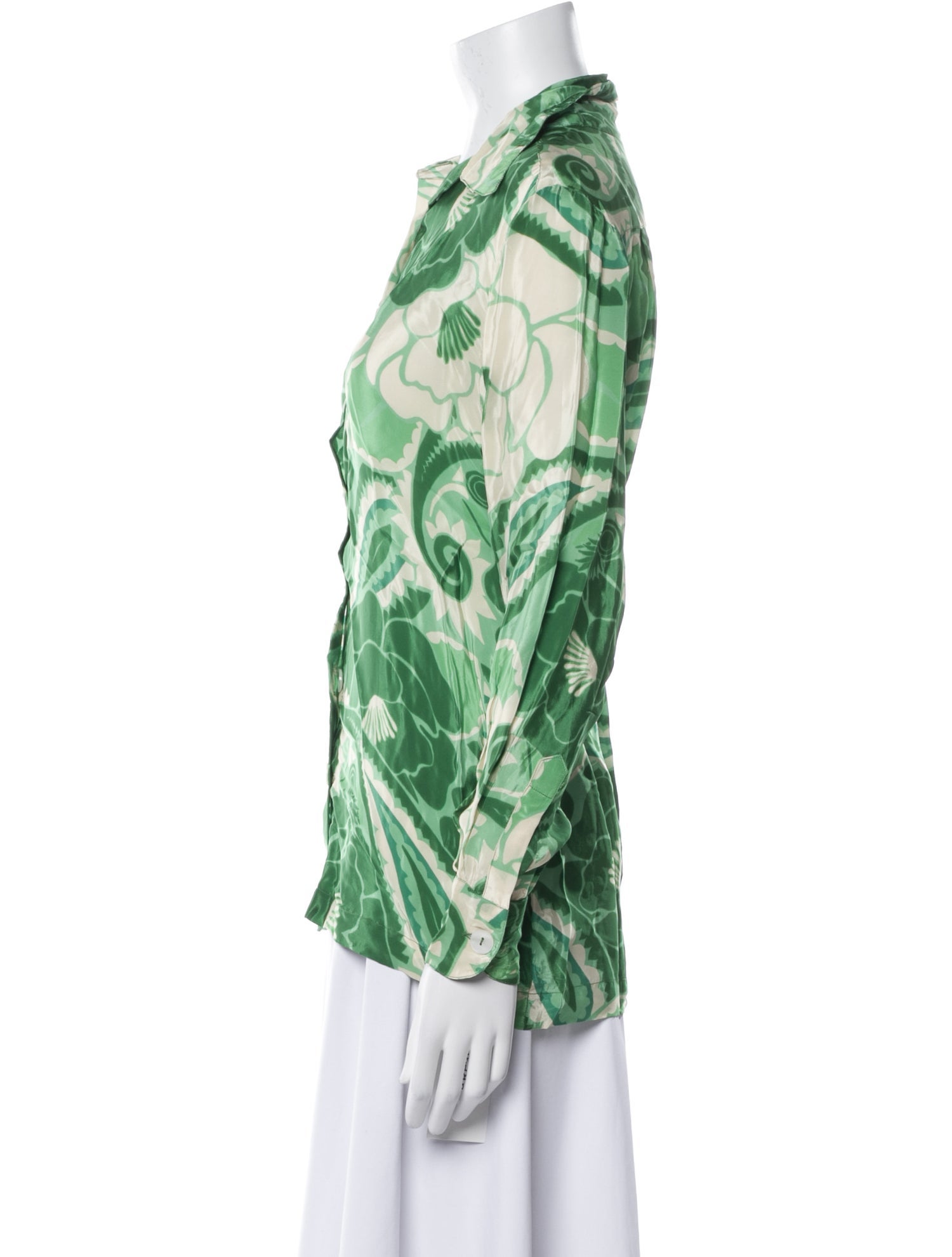 Farm Rio Printed Long Sleeve Button-Up Top