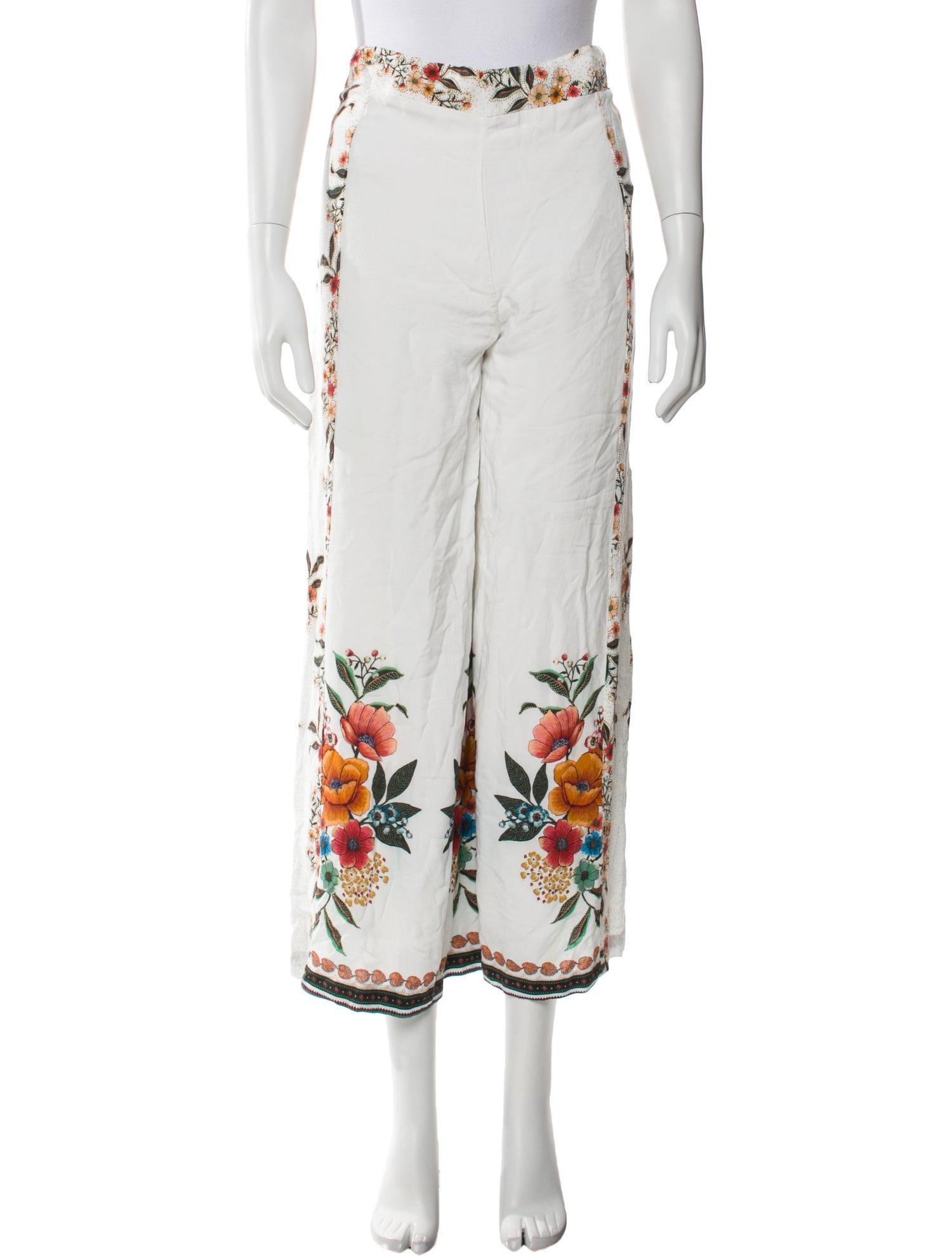 Farm Rio Floral Print Wide Leg Pants