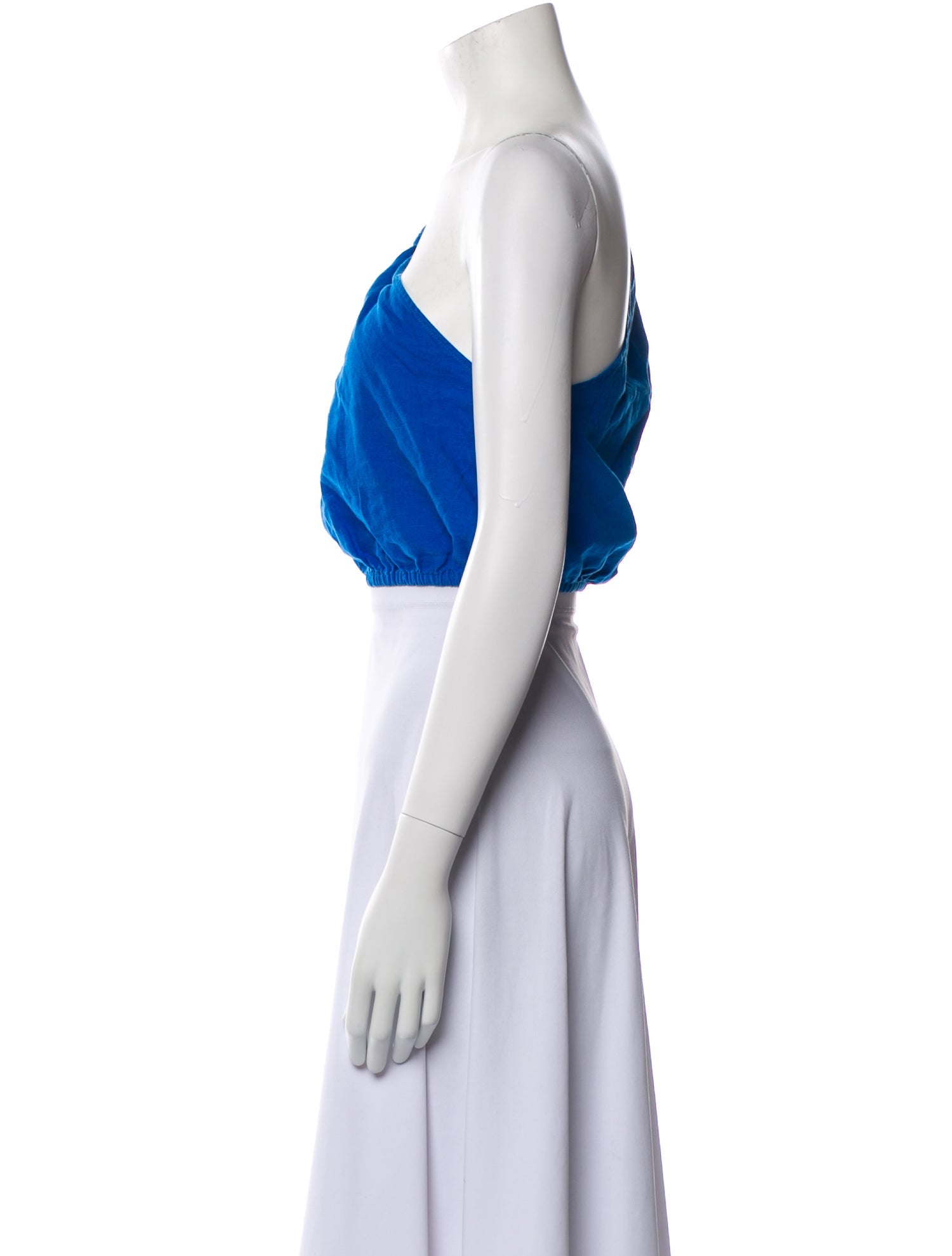 Farm Rio Linen One-Shoulder Crop Top