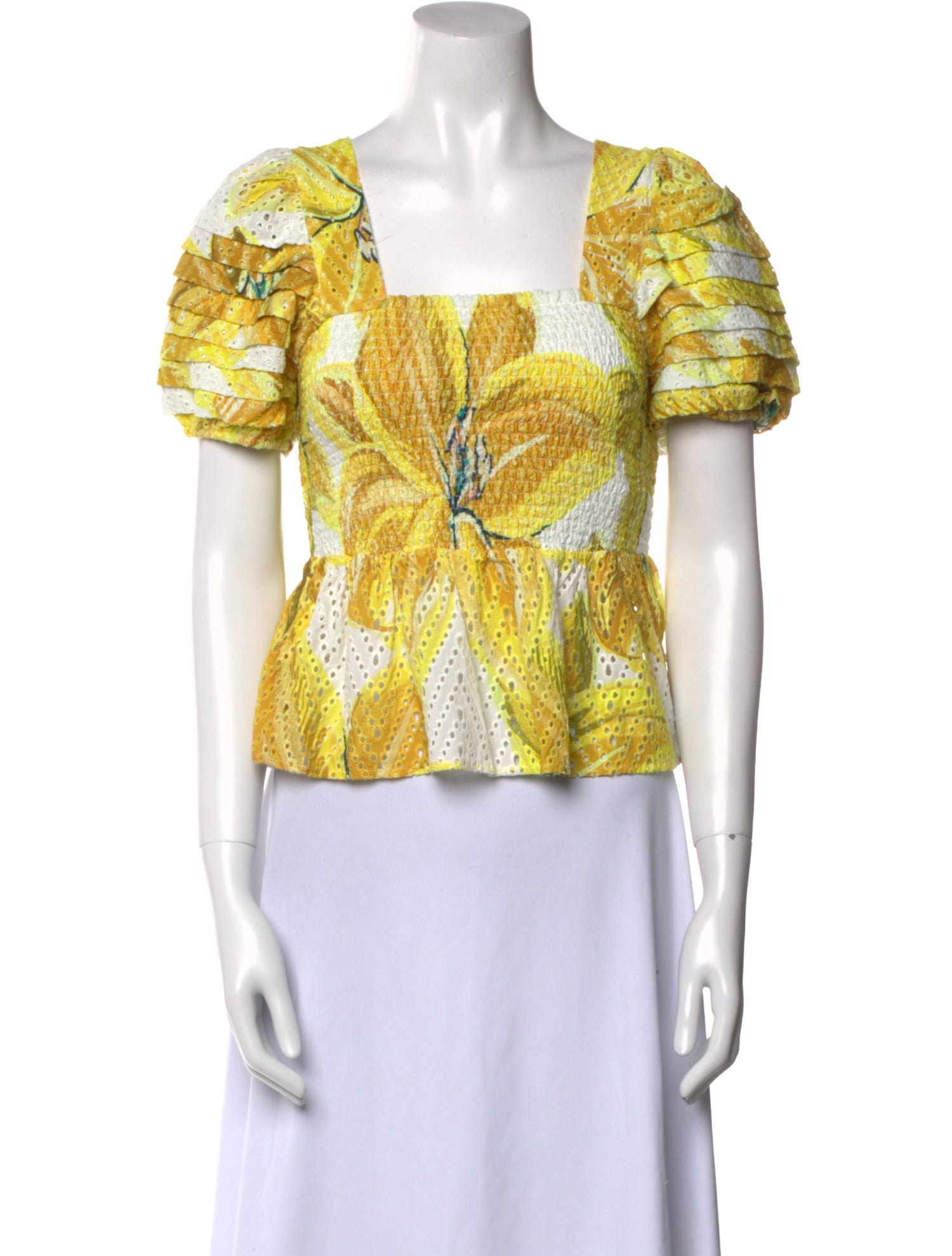 Farm Rio Printed Square Neckline Crop Top