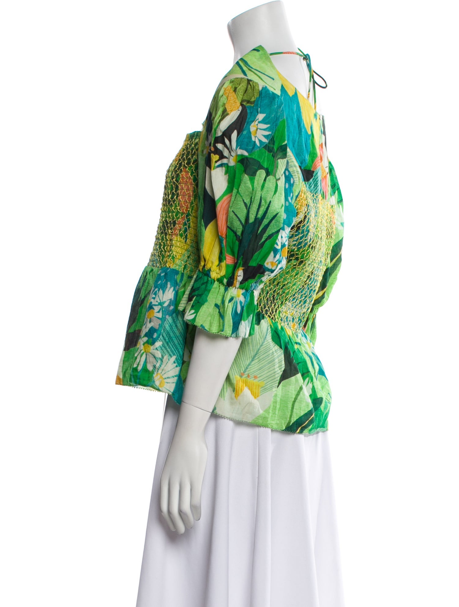 Farm Rio Printed Square Neckline Blouse